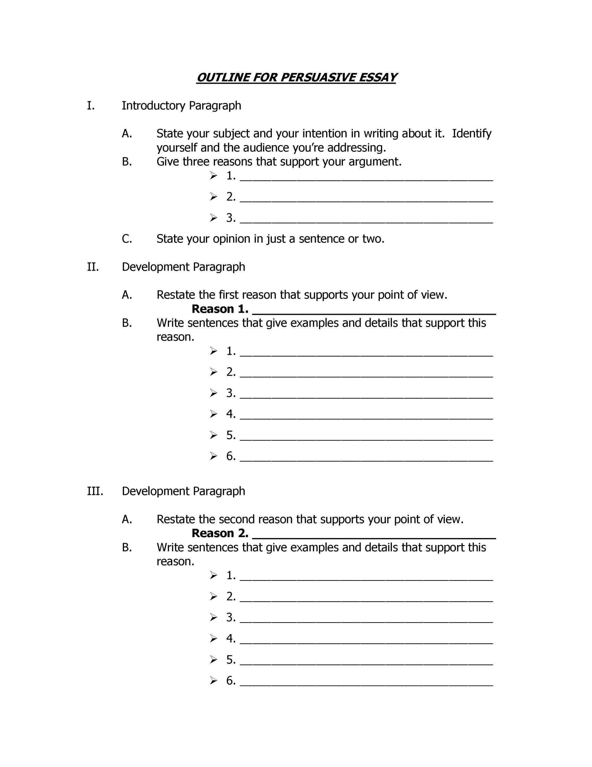 Speech outline example persuasive Sample Problem