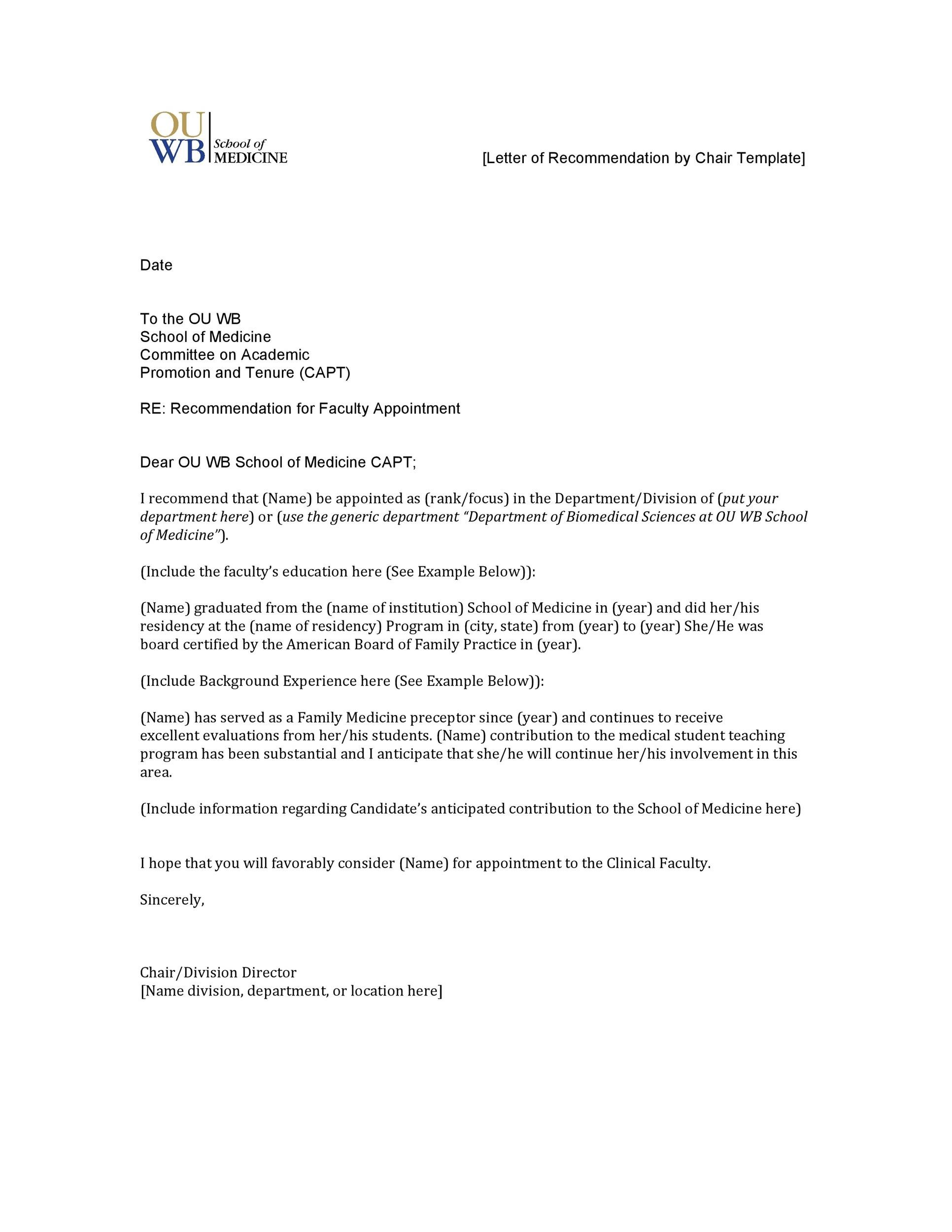 Emigrate or immigrate: Recommendation letter With Letter Of Recomendation Template