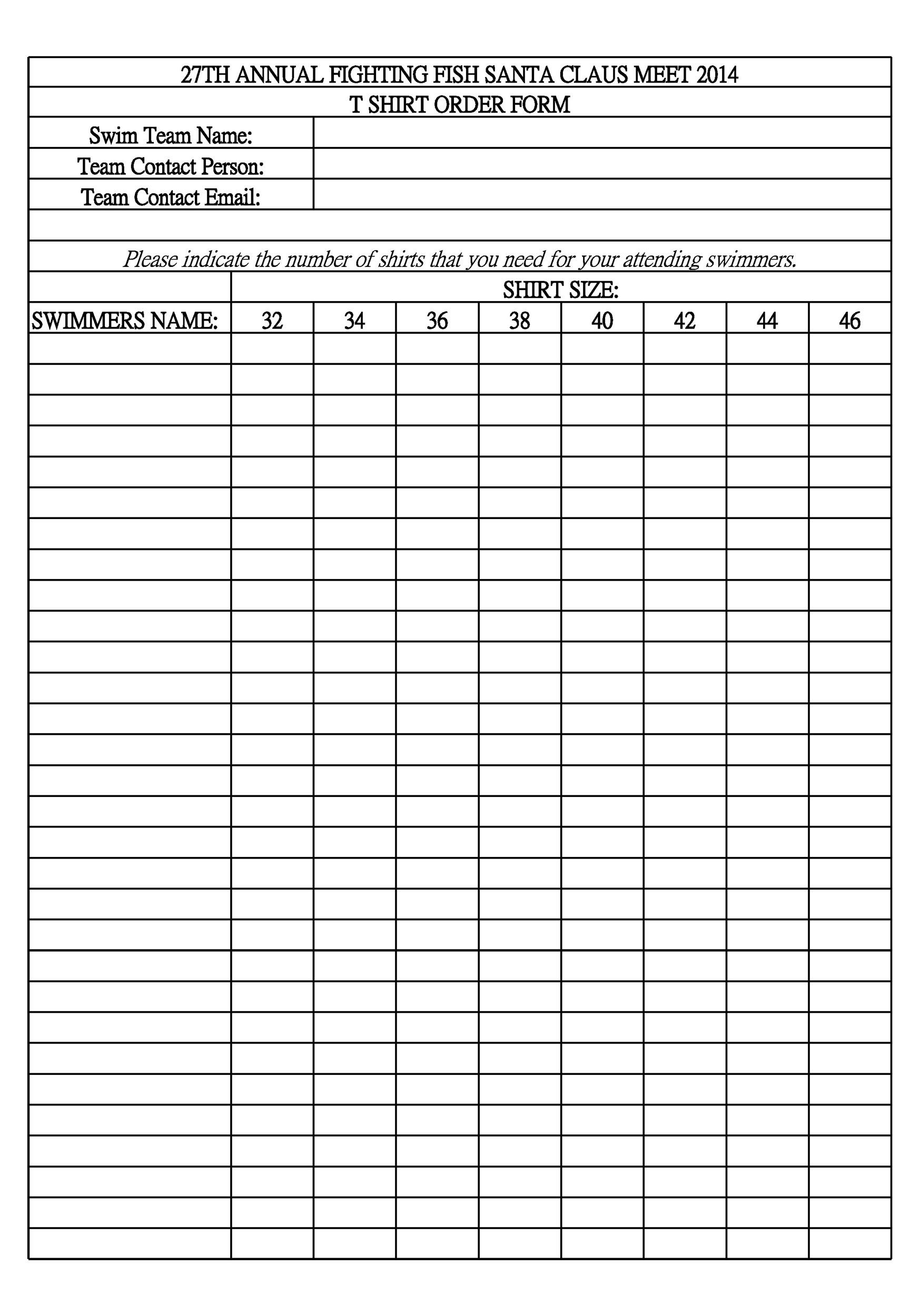 Free Templates For Order Forms