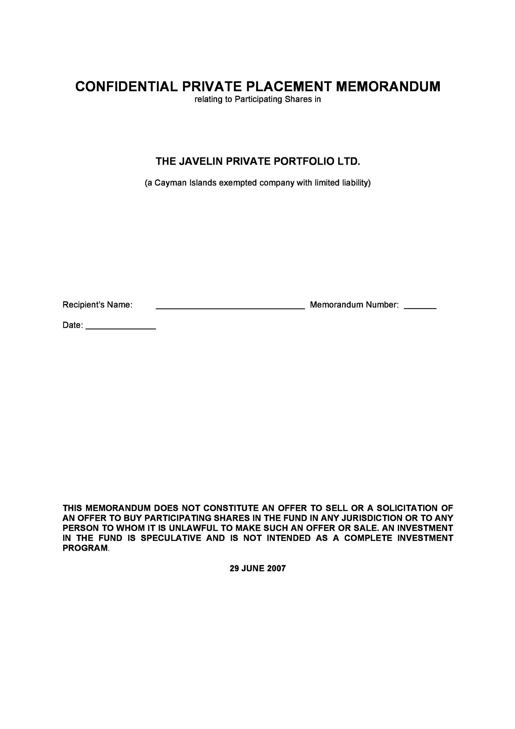 40-private-placement-memorandum-templates-word-pdf