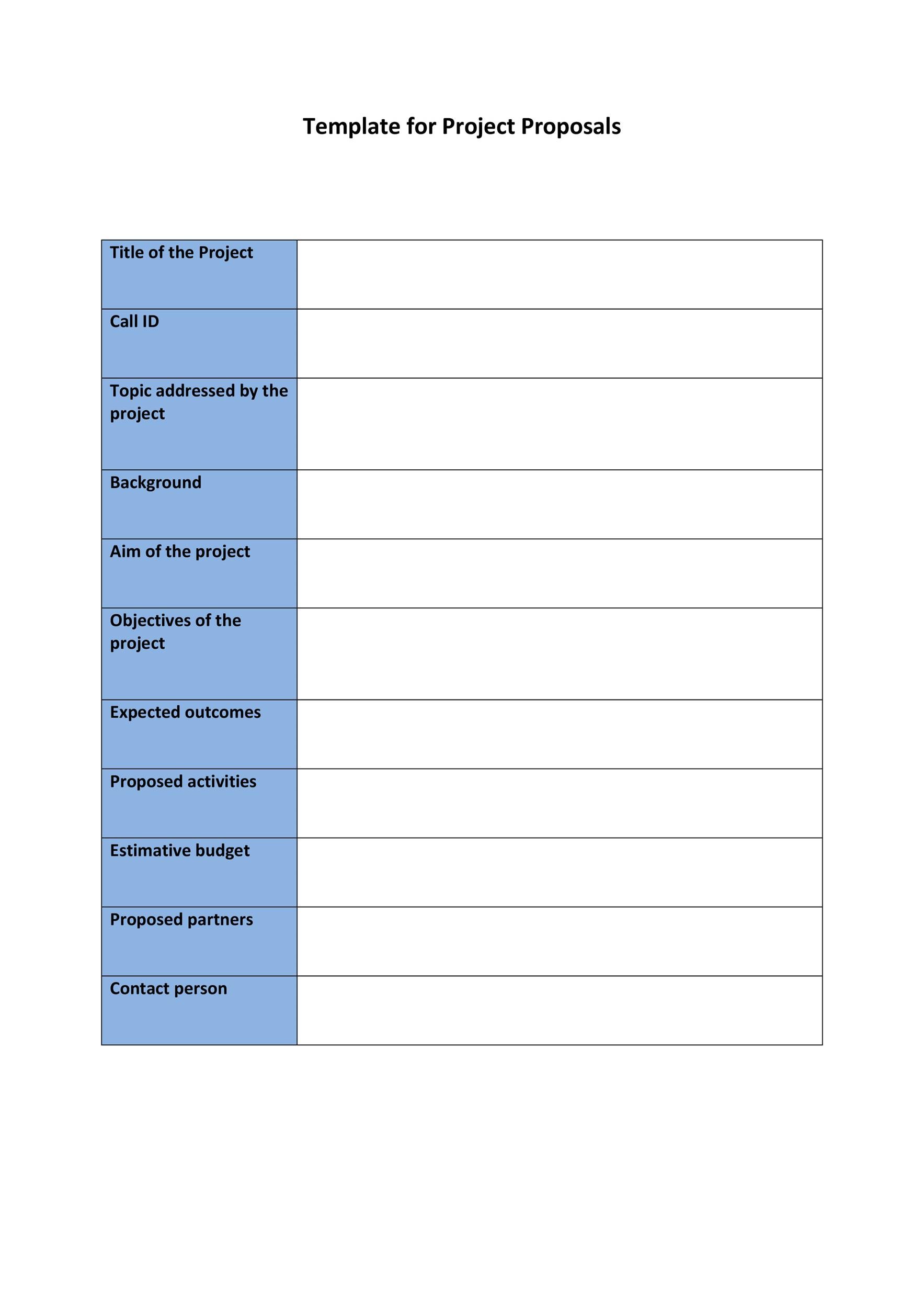 Project Proposal Template Free Download Pdf