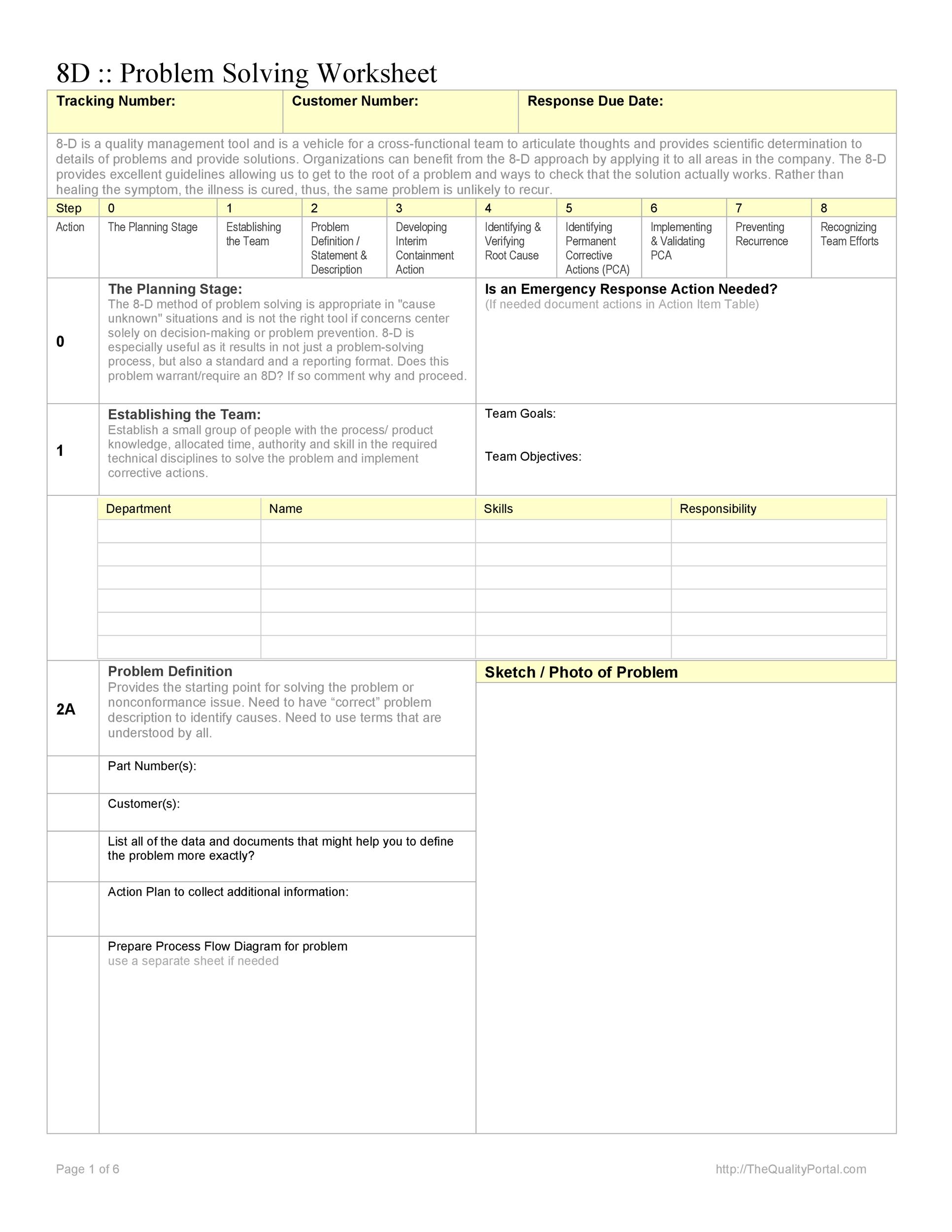 40 Effective Root Cause Analysis Templates, Forms & Examples worksheets for teachers, math worksheets, alphabet worksheets, multiplication, and grade worksheets 8d Problem Solving Worksheet 2 1165 x 900