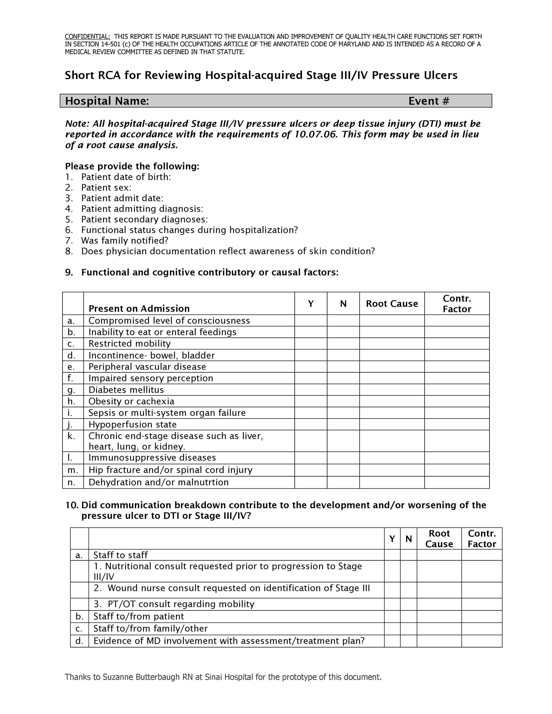 Events And Causal Factors Chart Example