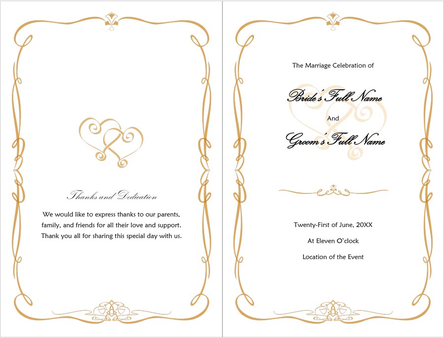 37 Printable Wedding Program Examples Templates ᐅ Template Lab