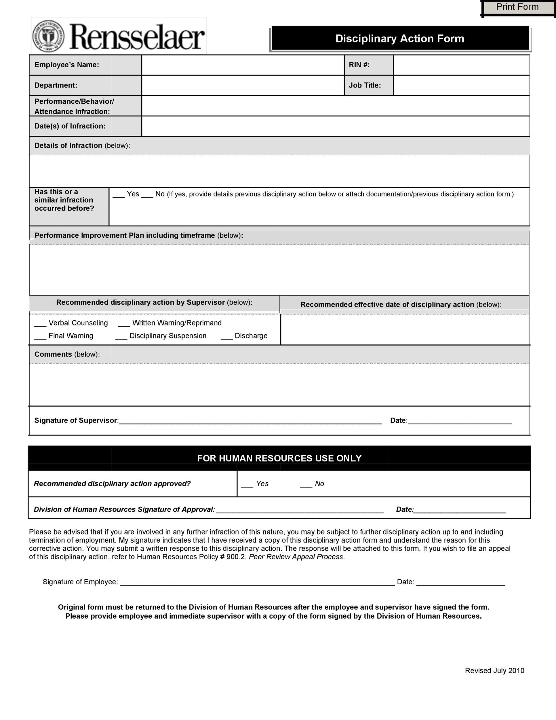 40-employee-disciplinary-action-forms-template-lab