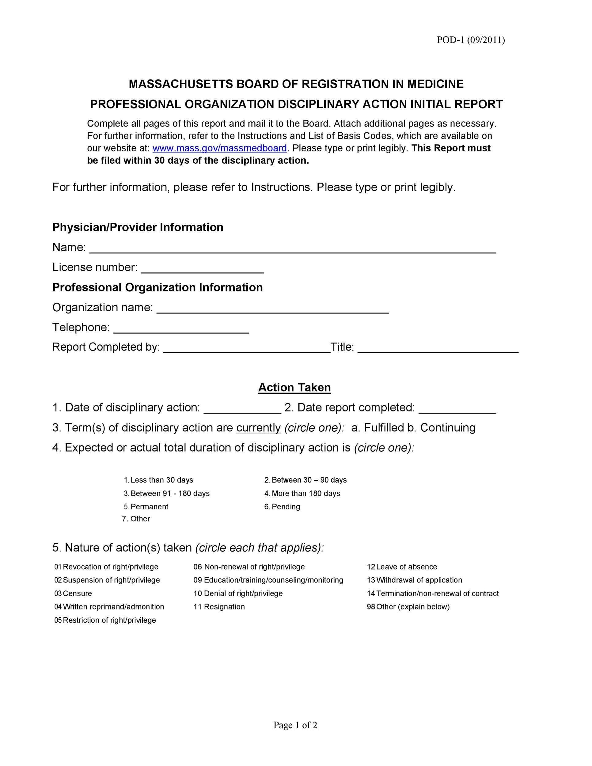 40 Employee Disciplinary Action Forms TemplateLab