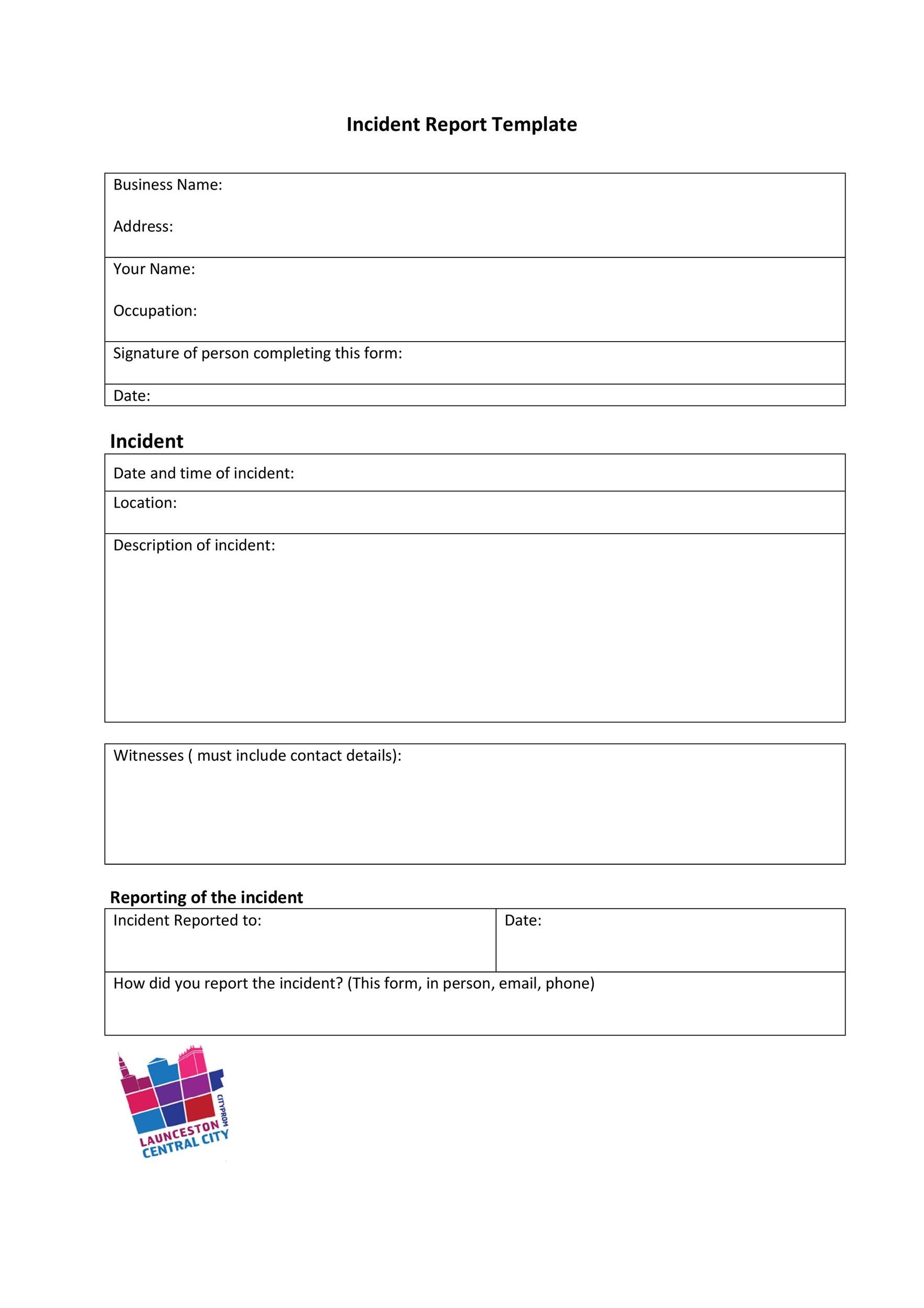 School Incident Report Template