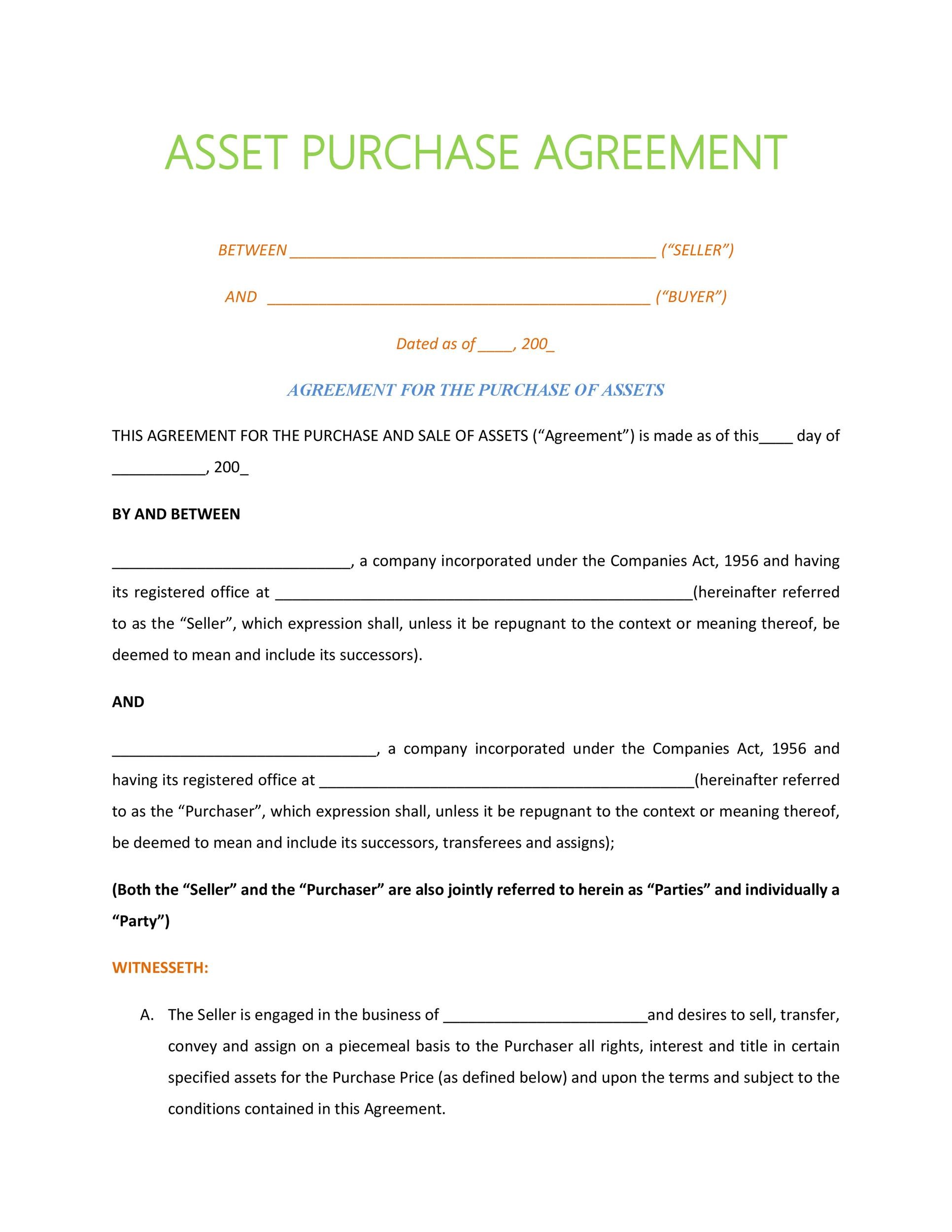Credit Purchase Agreement Template