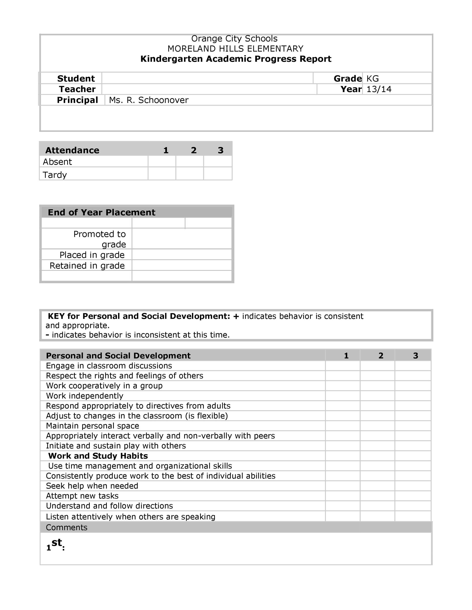 Fake Report Card Template