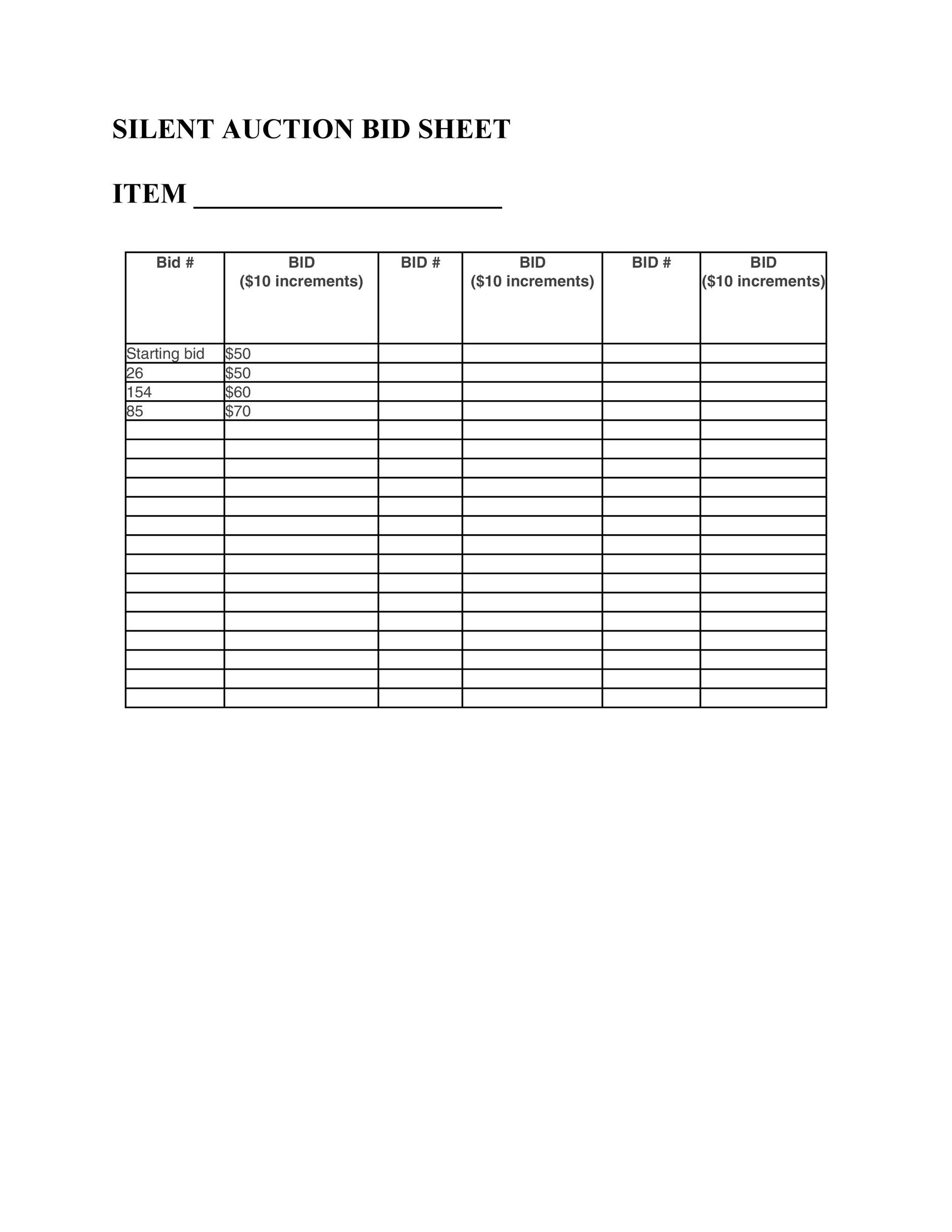 40-silent-auction-bid-sheet-templates-word-excel-template-lab