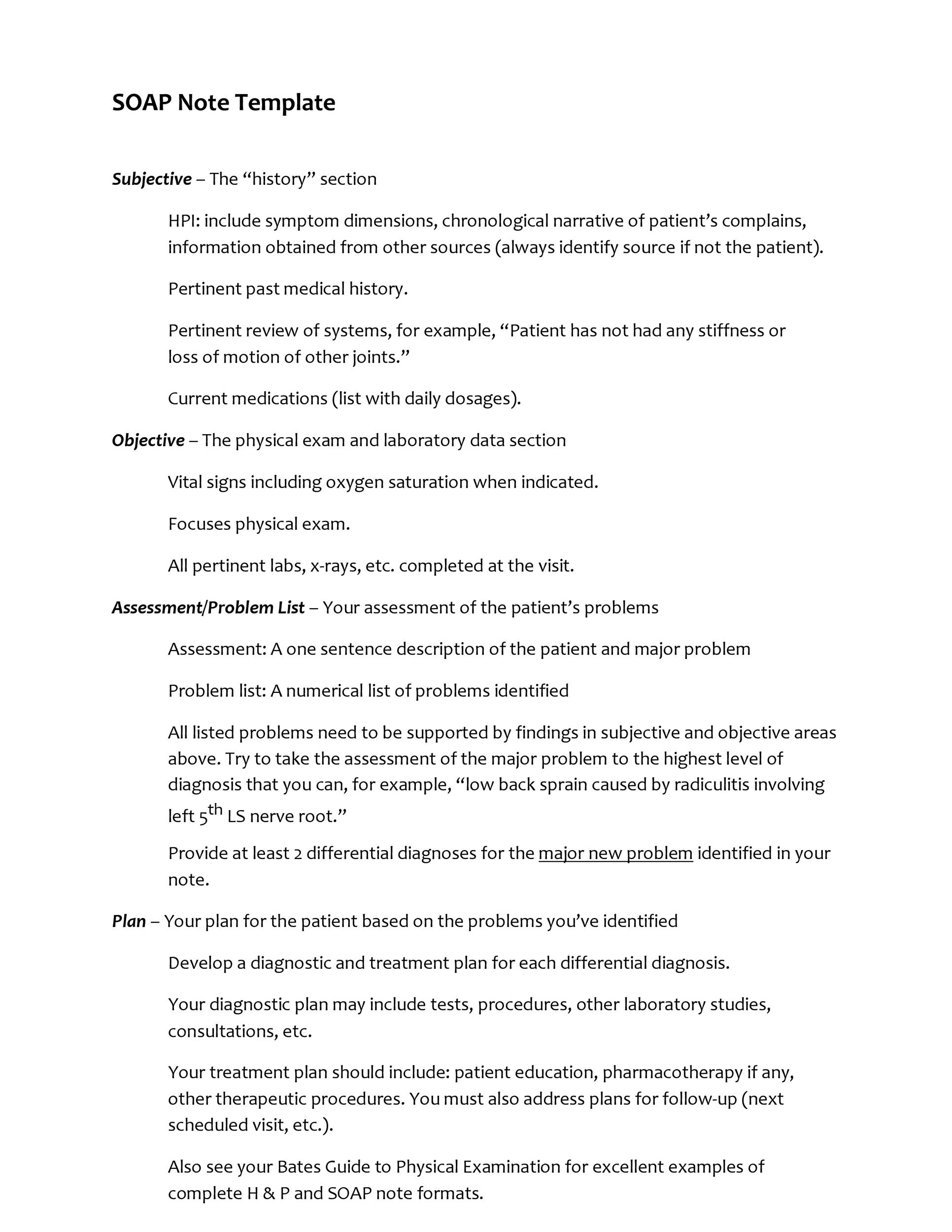 Chart Note Using History And Physical Style