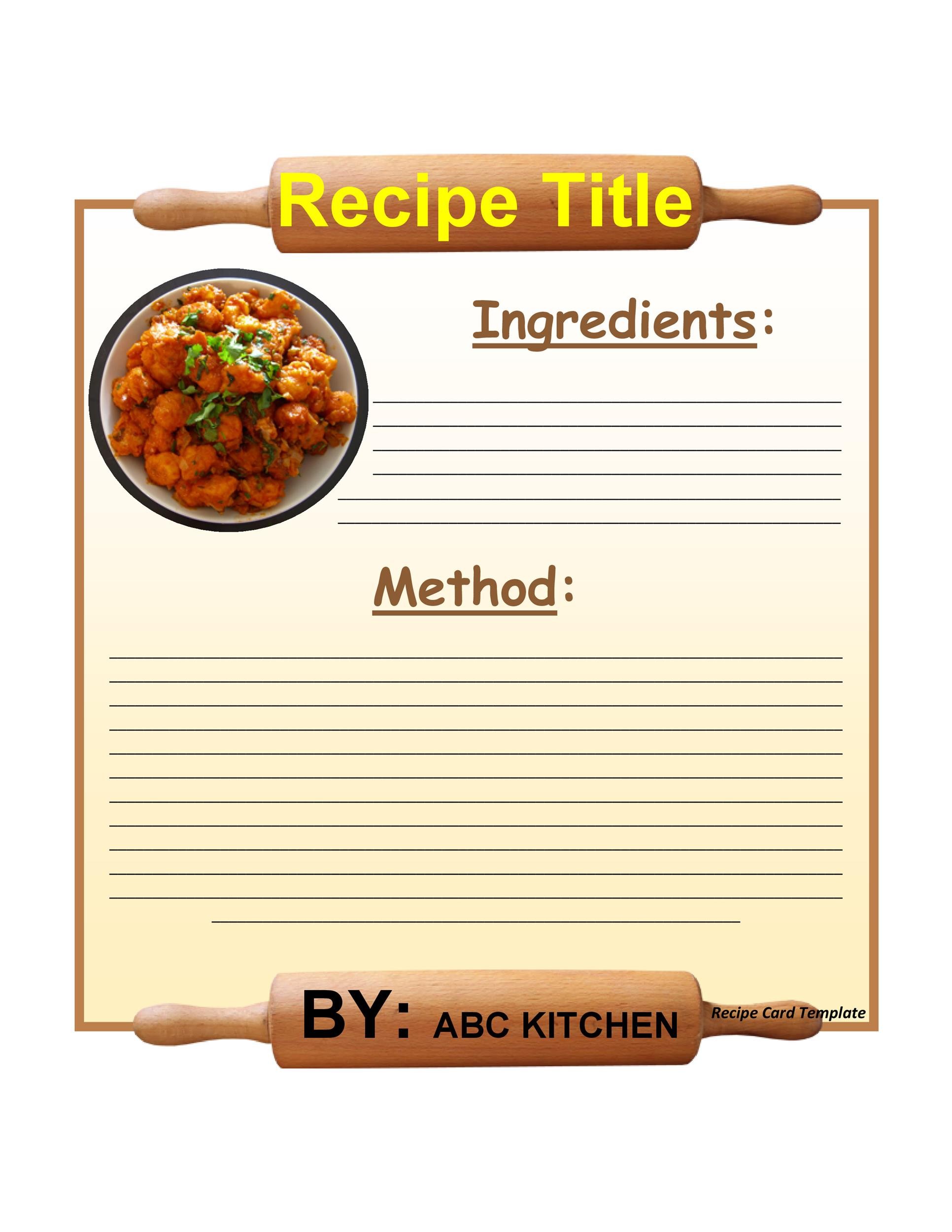 44 Perfect Cookbook Templates  Recipe Book Recipe Cards