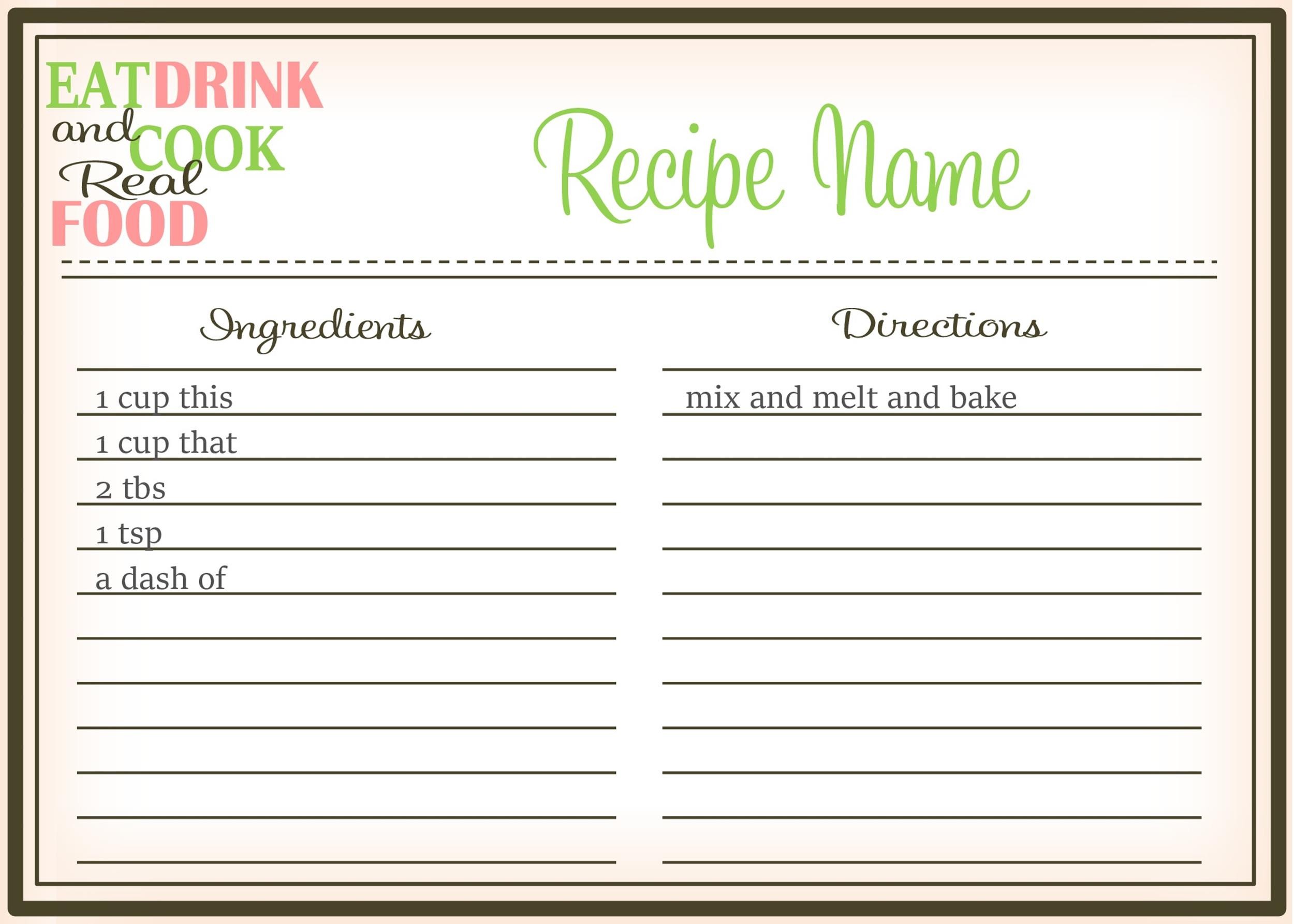 44 Perfect Cookbook Templates  Recipe Book Recipe Cards