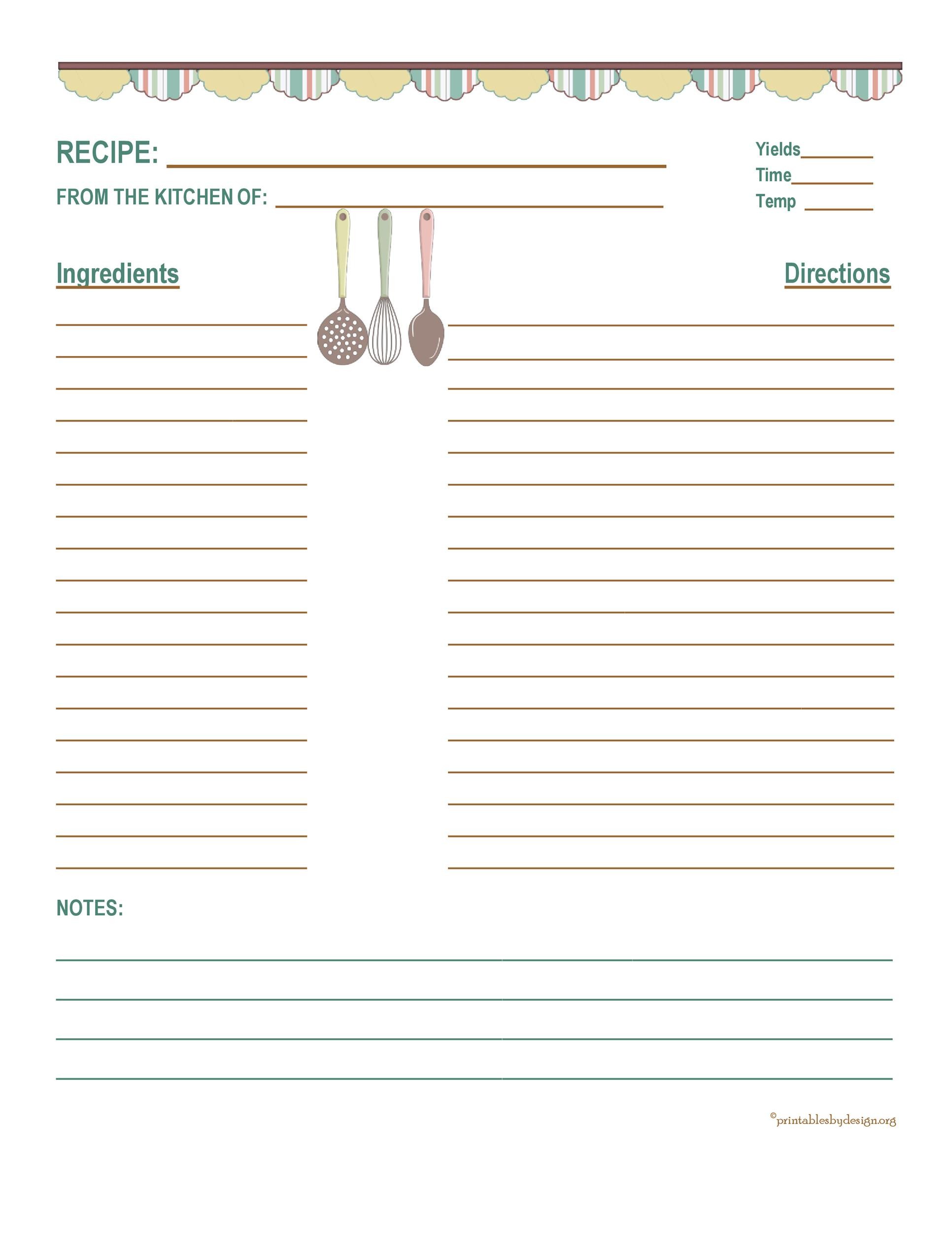 Recipe Book Templates Free