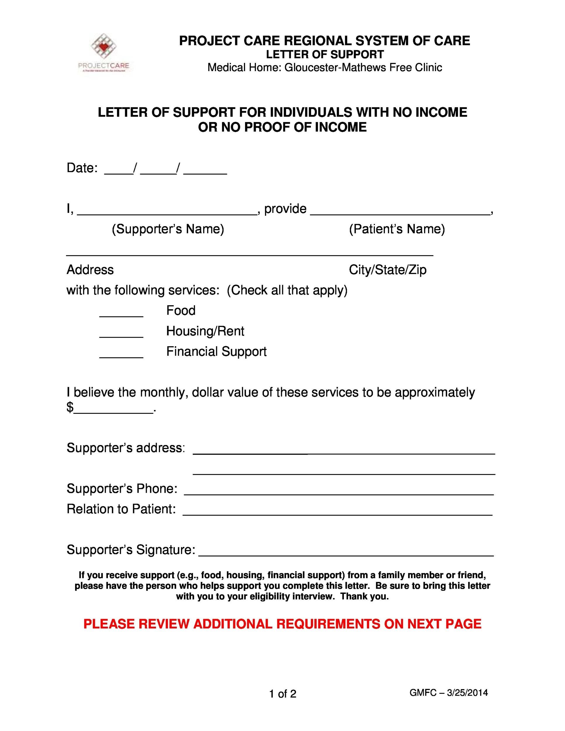 40 Proven Letter Of Support Templates Financial For Grant