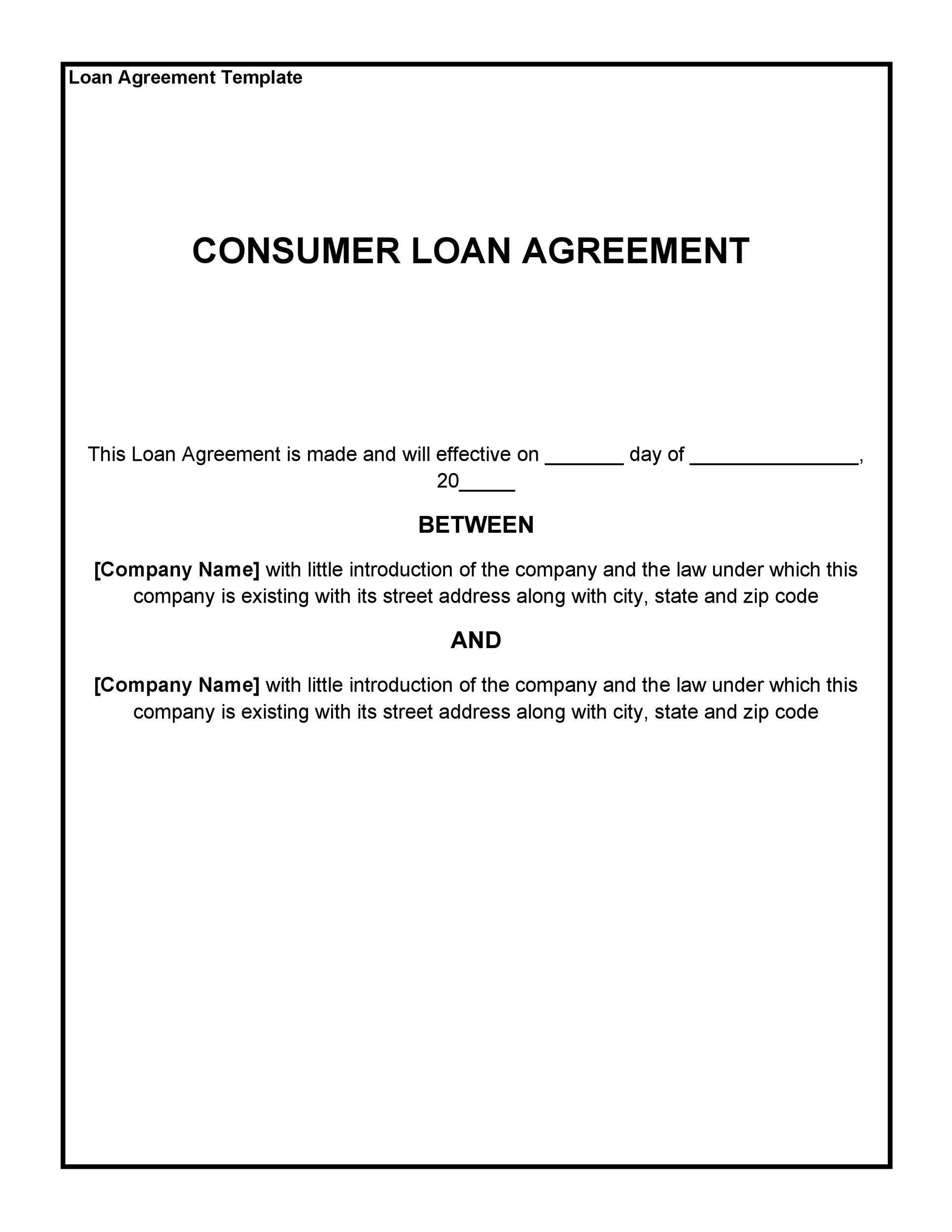 40+ Free Loan Agreement Templates [Word & PDF] - Template Lab