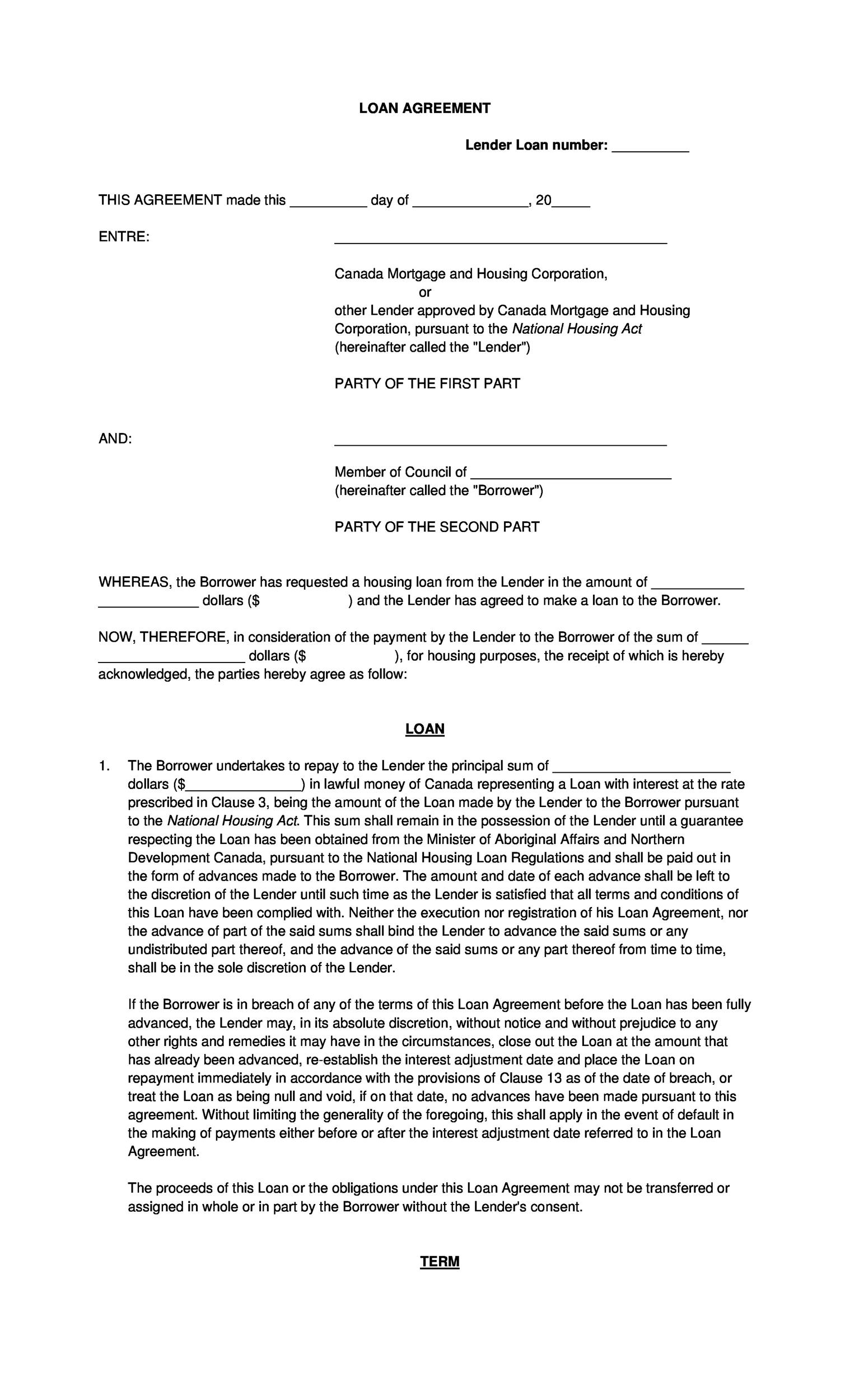 40+ Free Loan Agreement Templates [Word \u0026 PDF]  Template Lab