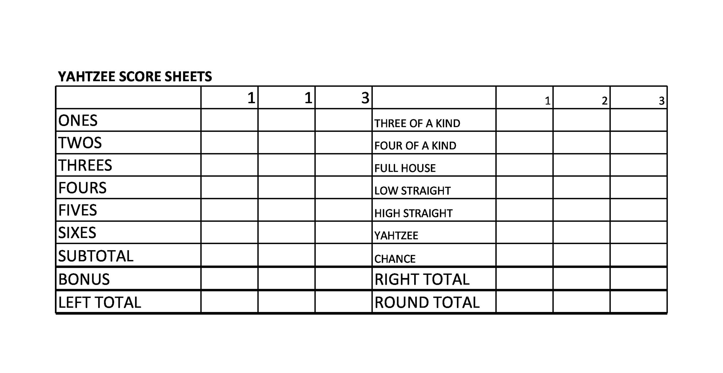 Best Templates Poker Run Score Sheet