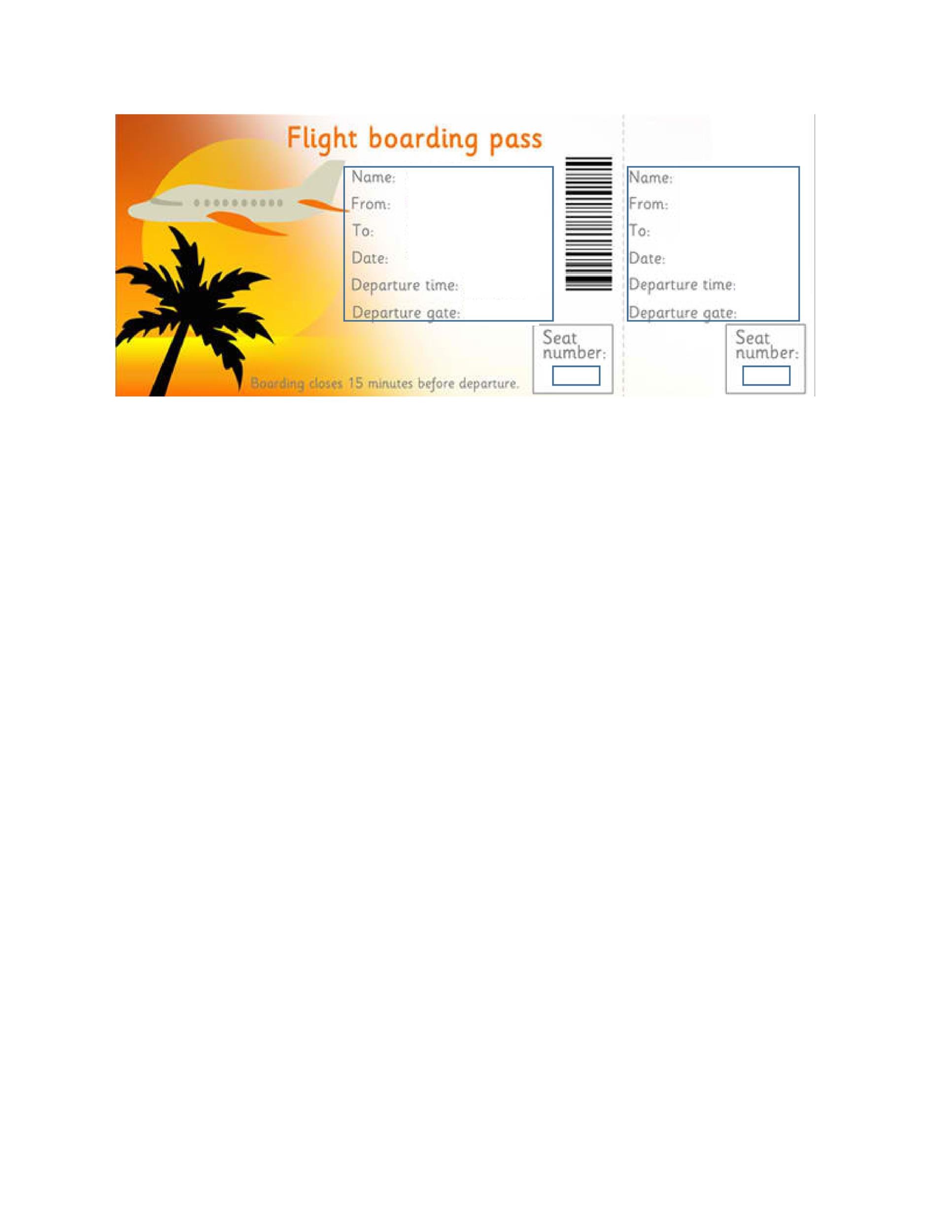 Free Boarding Pass Template