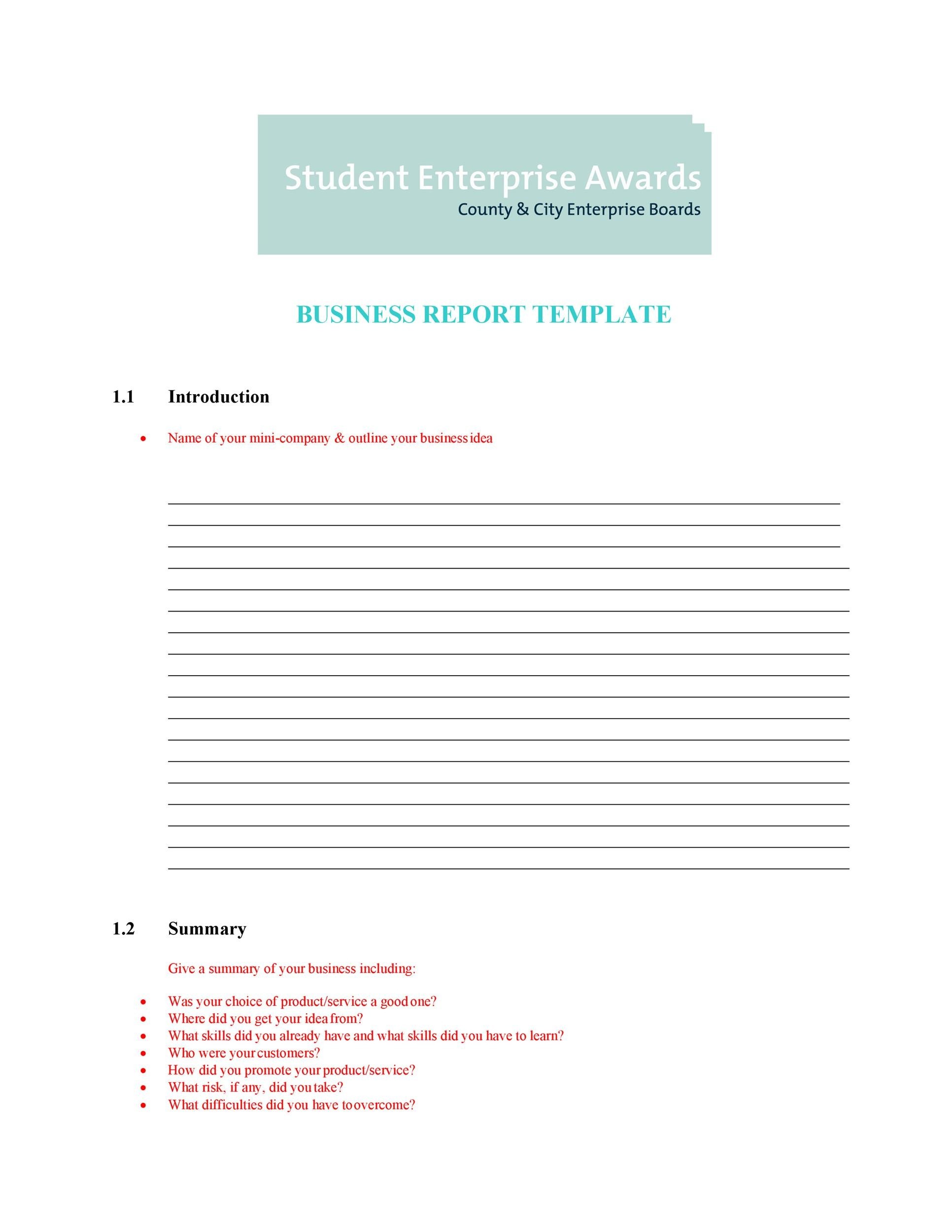 business report example for students pdf