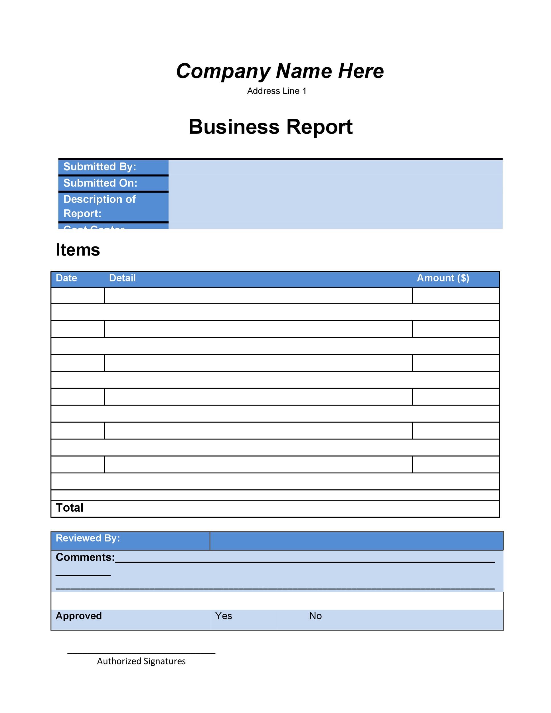project business report