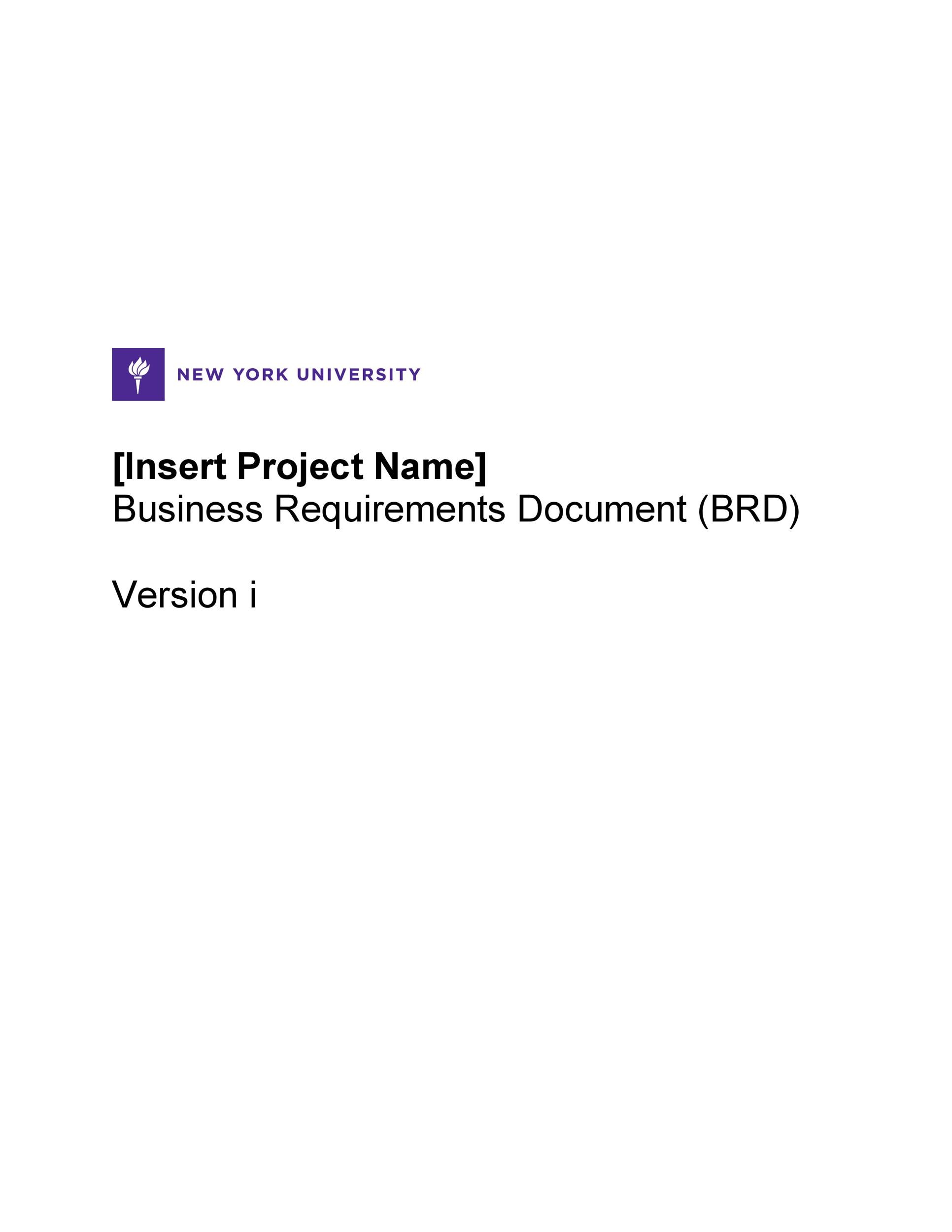 Business Requirement Document Template Simple