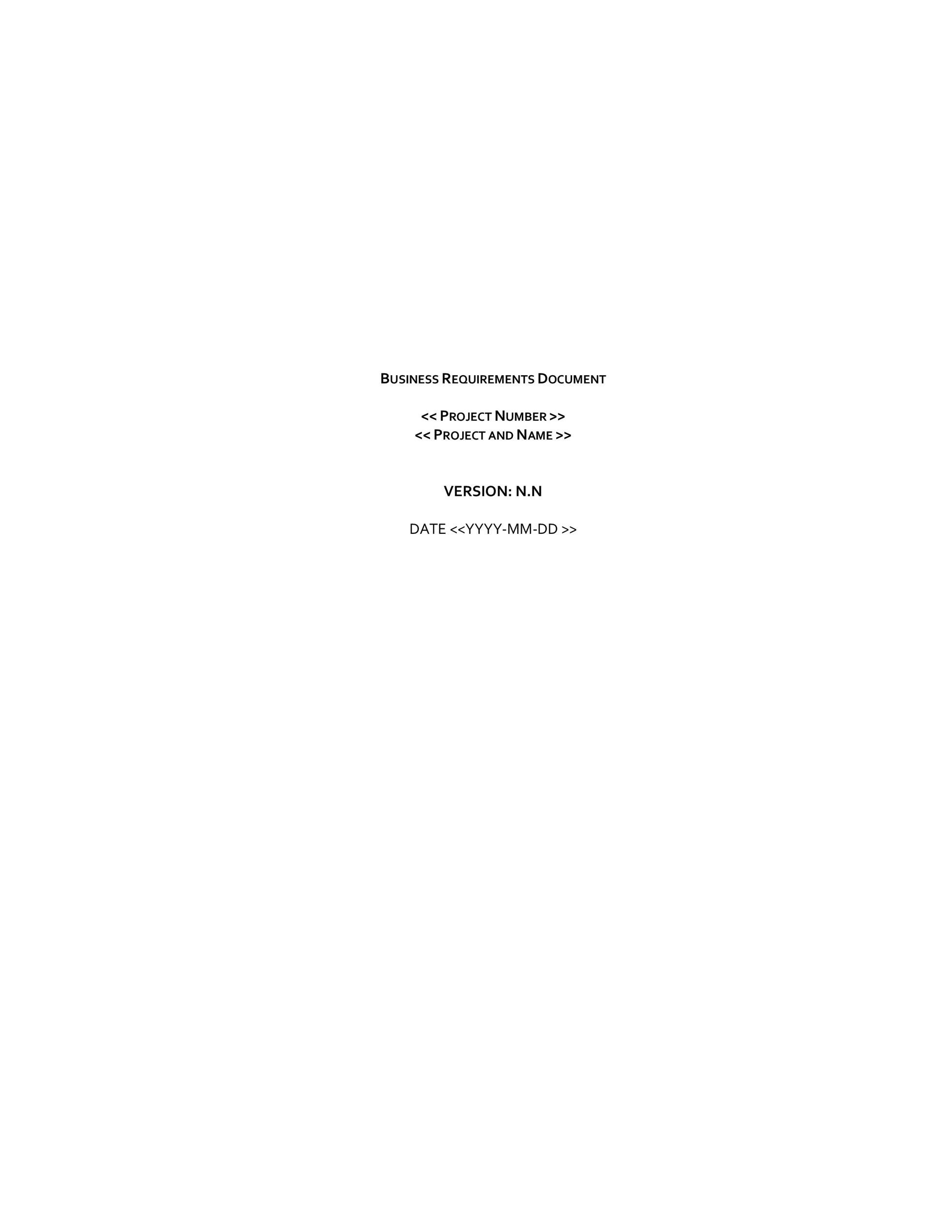Business Requirement Document Template Simple