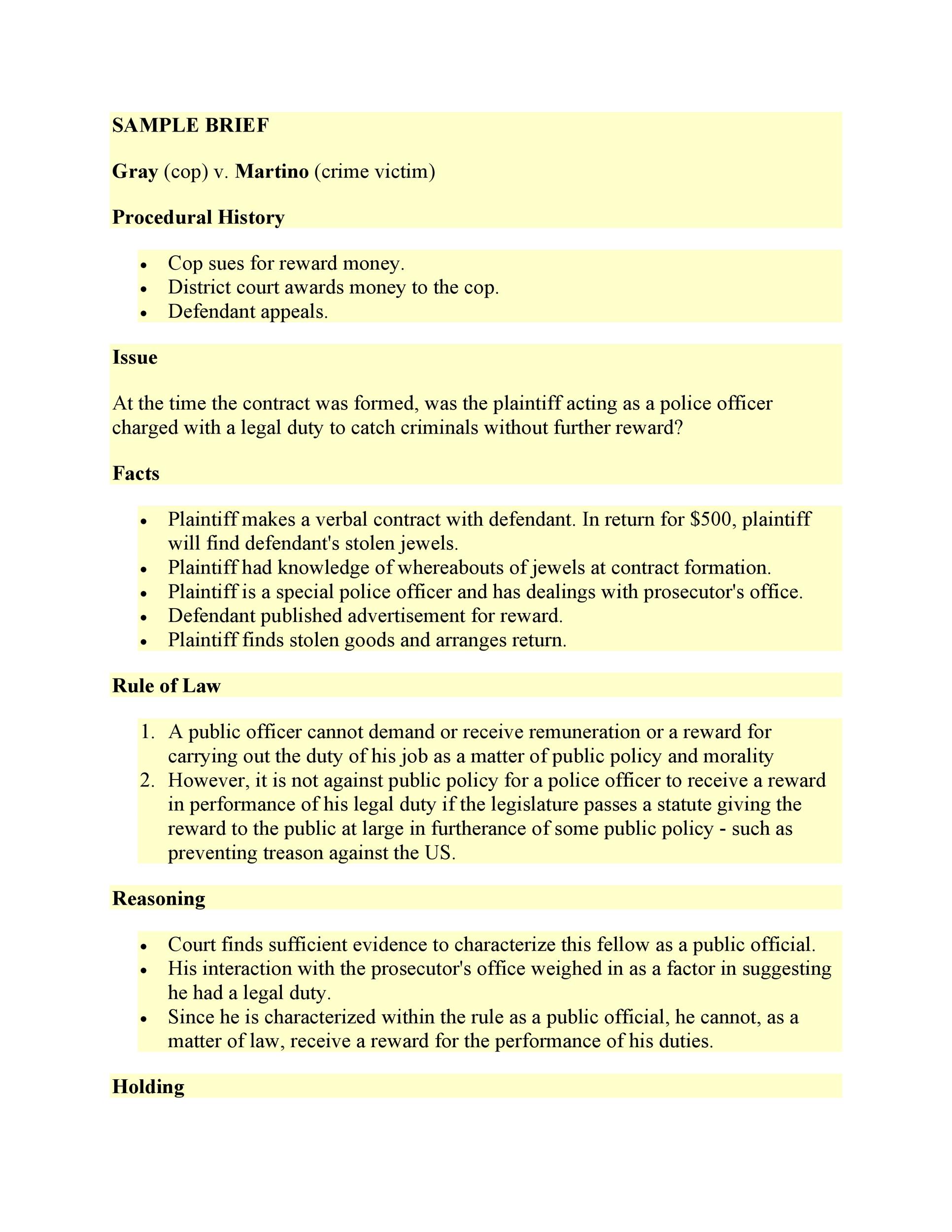 Word Legal Brief Template