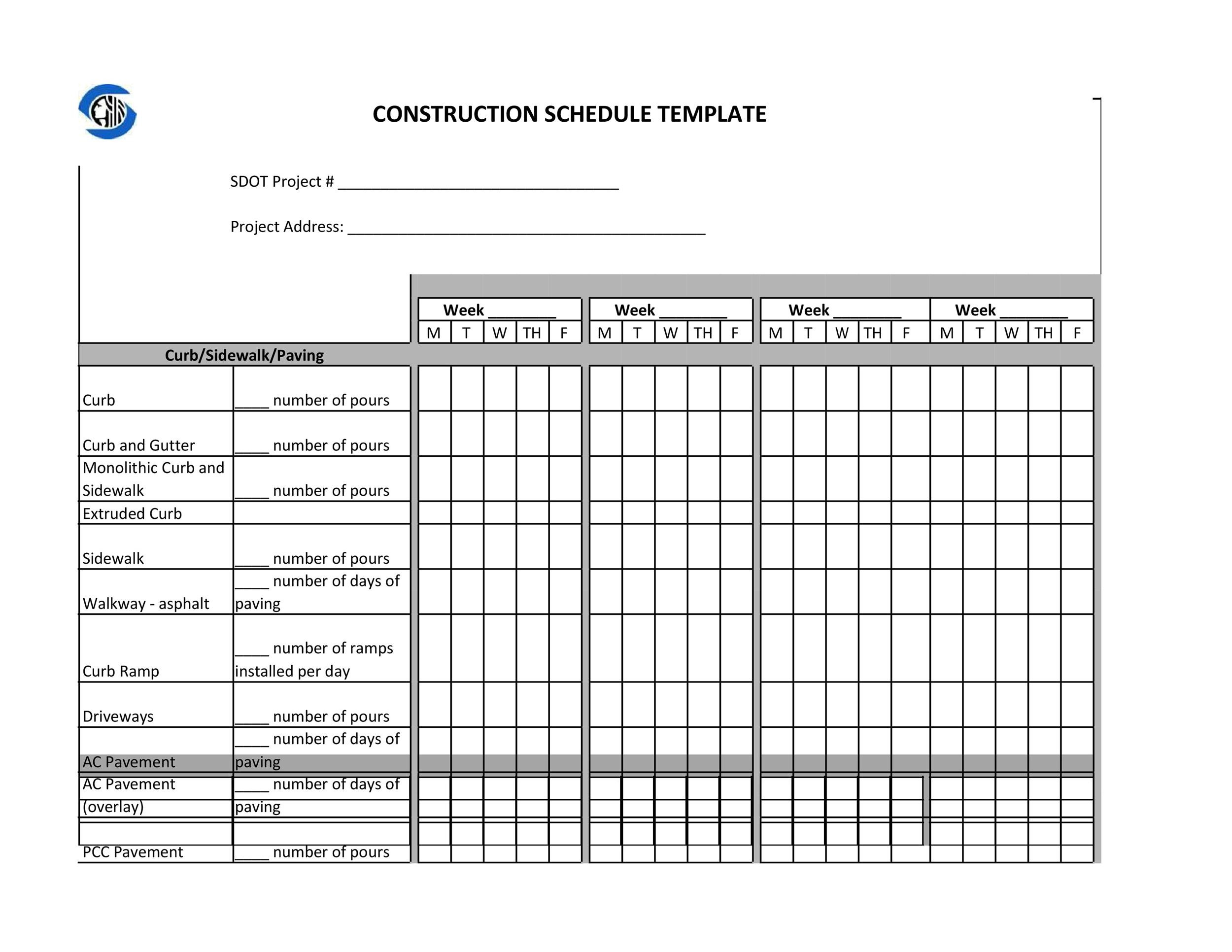 21 Construction Schedule Templates in Word Excel ᐅ TemplateLab