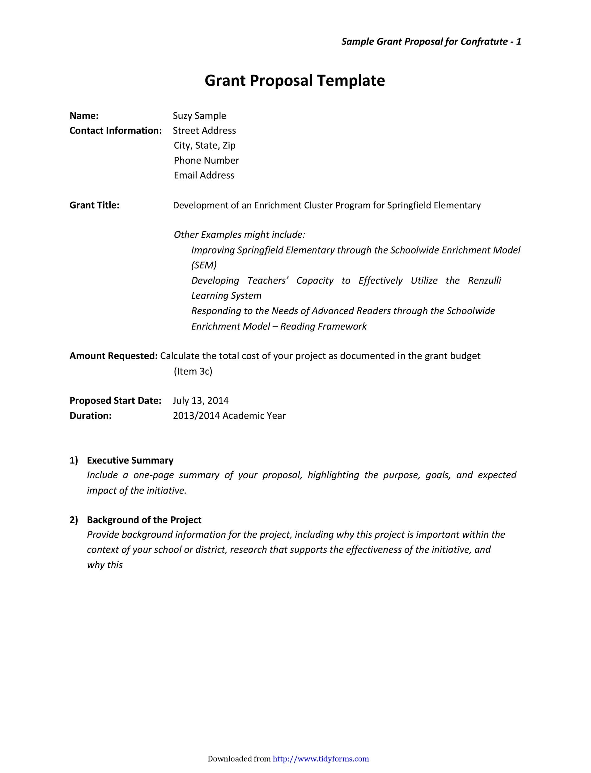 Nsf Proposal Template