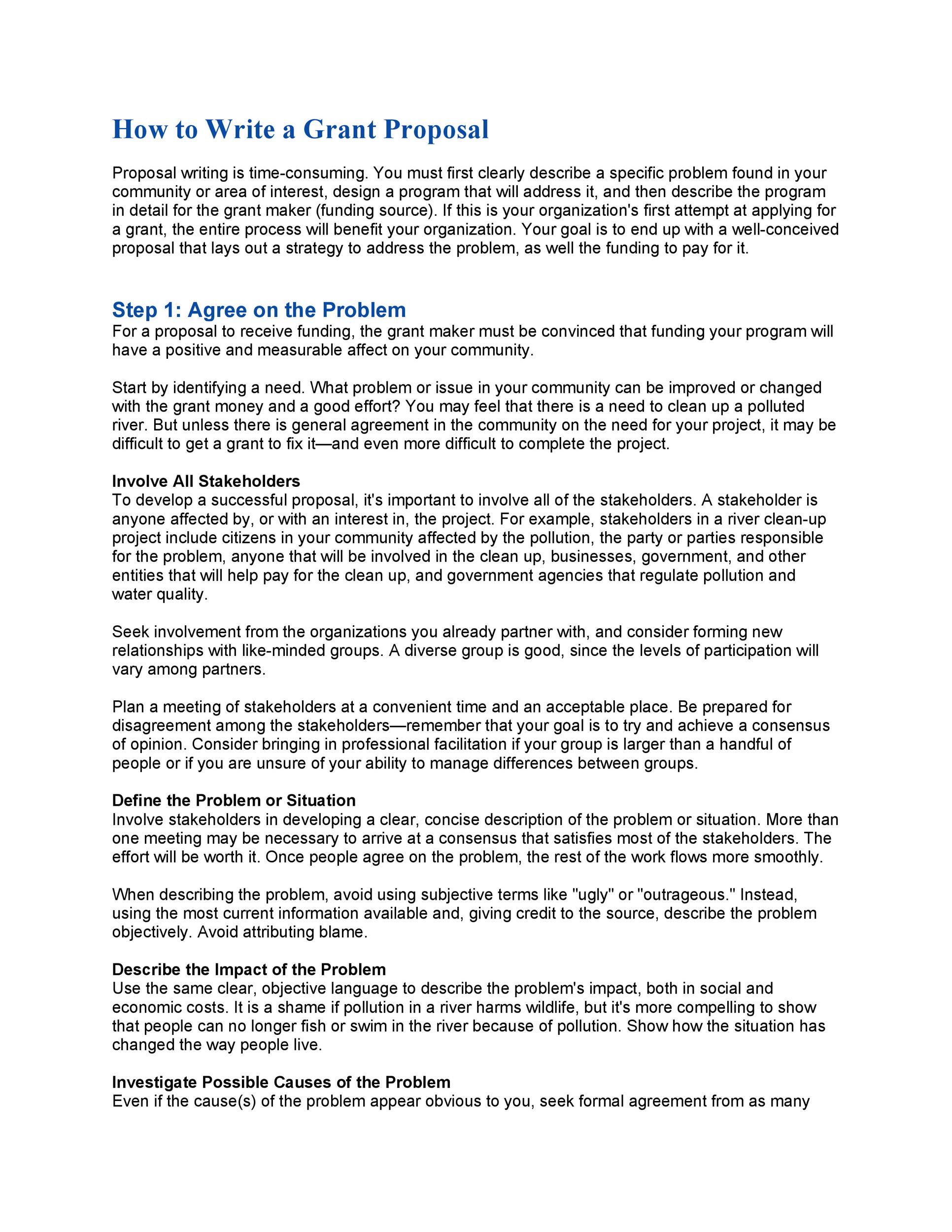 Grant Writing Proposal Sample Regarding Writing A Grant Proposal Template