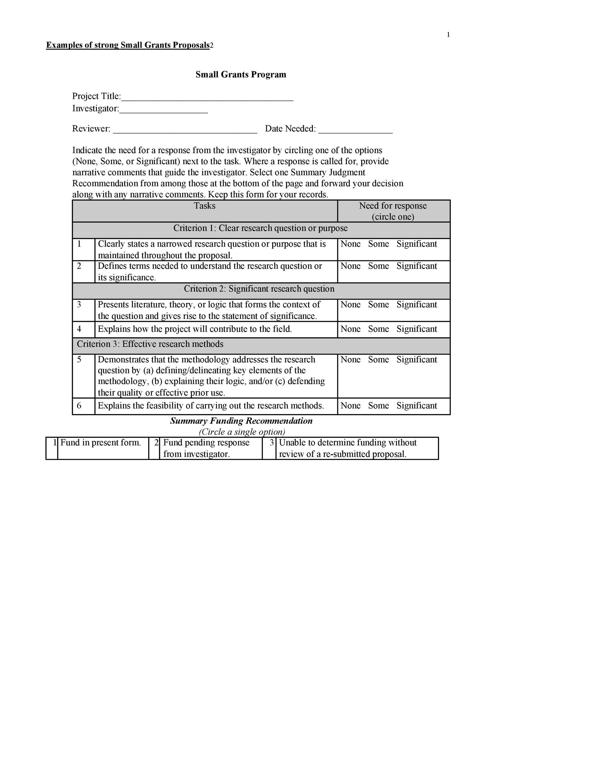 Research Grant Proposal Template