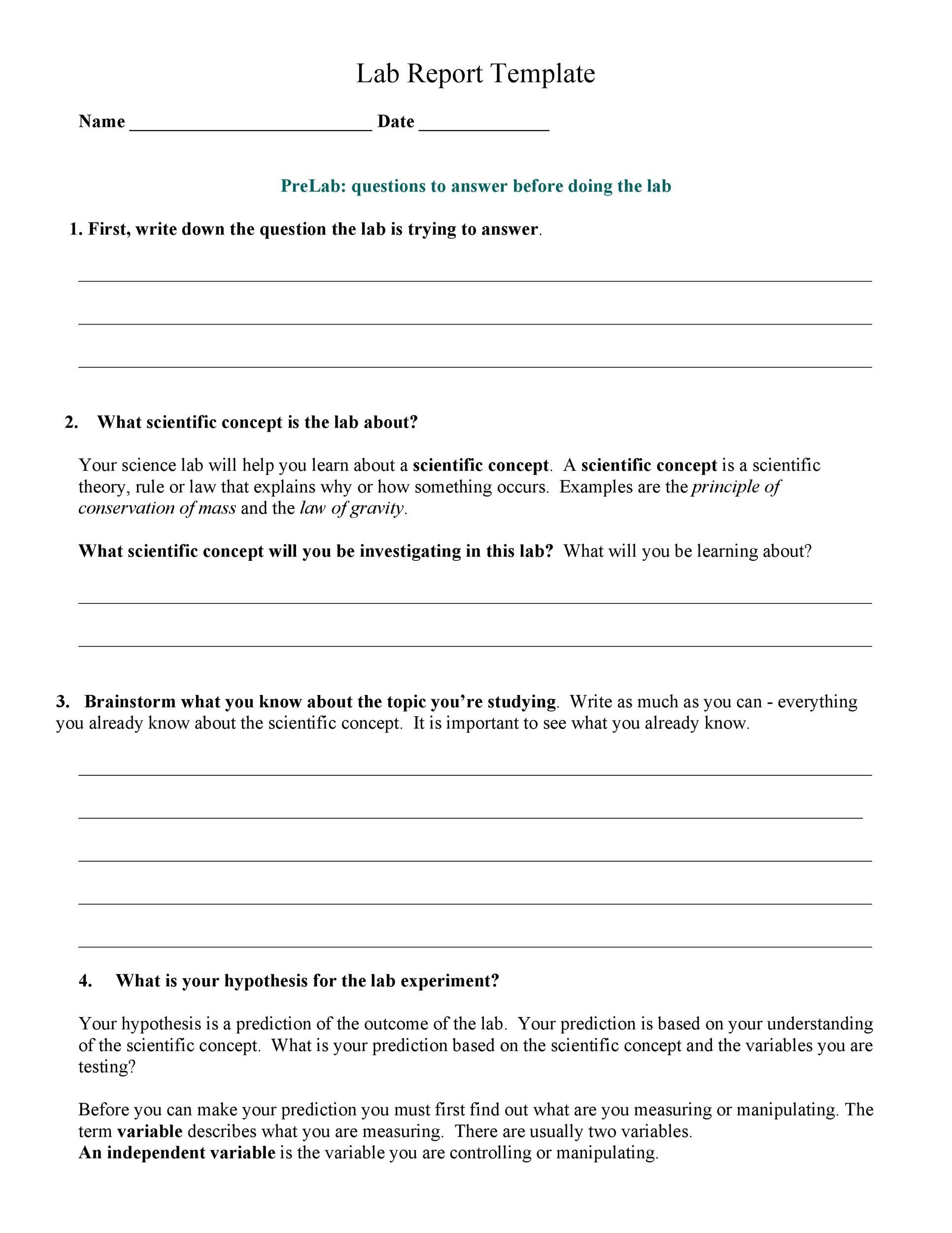 Lab Report Conclusion Template | Best Template Ideas