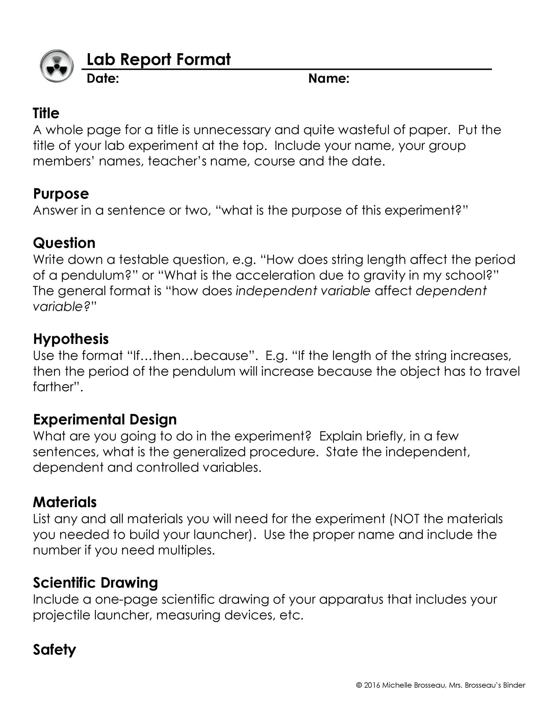 😎 Lab report format high school. How to Write a Lab Report for High