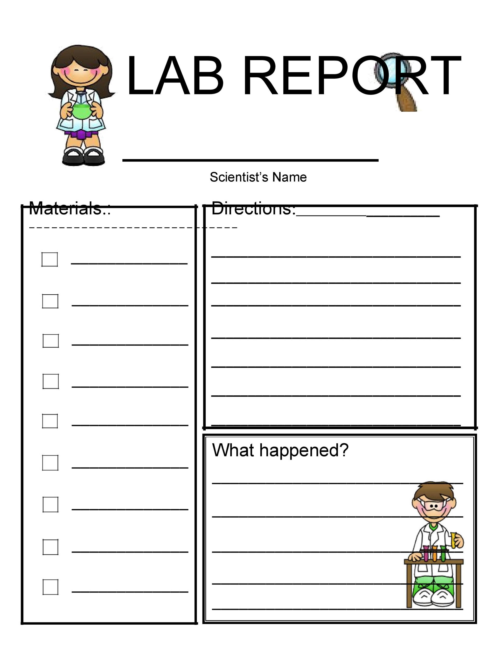 Science Lab Report Order! FREE Science Lab Notebooks and Printables Throughout Science Experiment Report Template