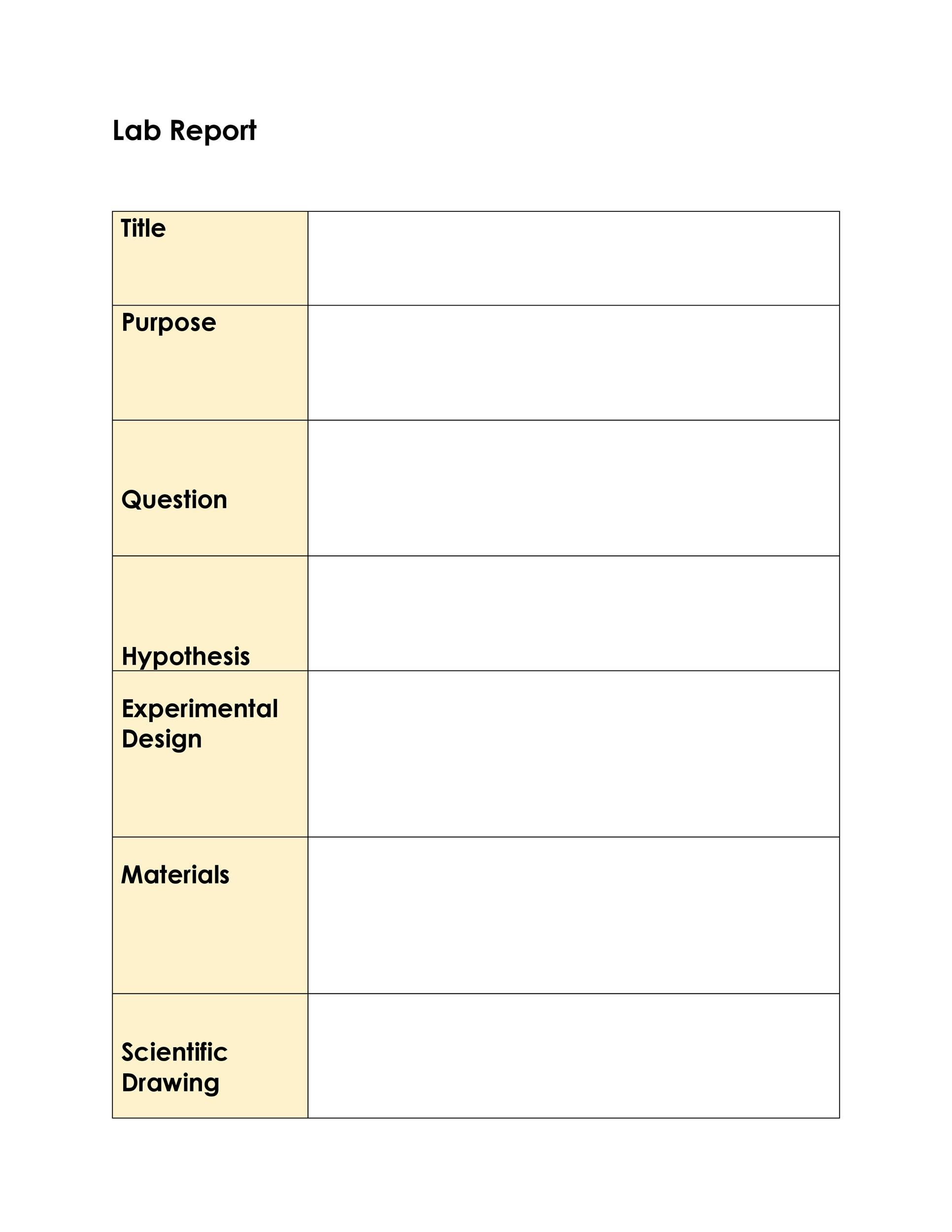 Science Experiment Report Template
