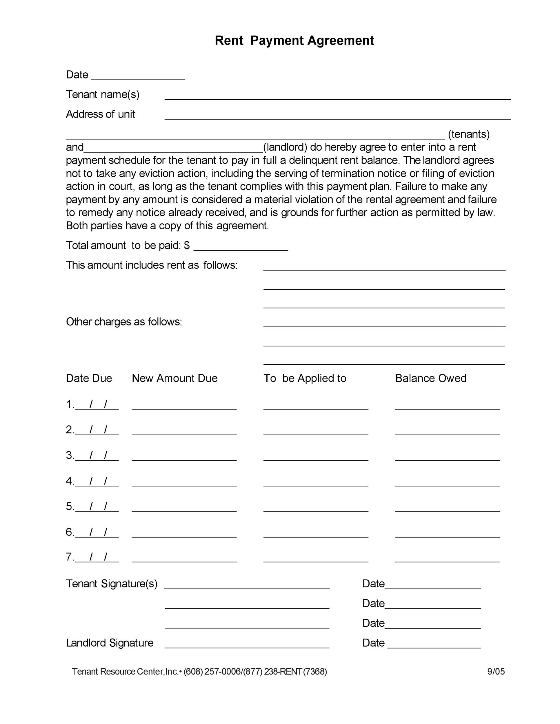 Payment Plan Agreement Template Word