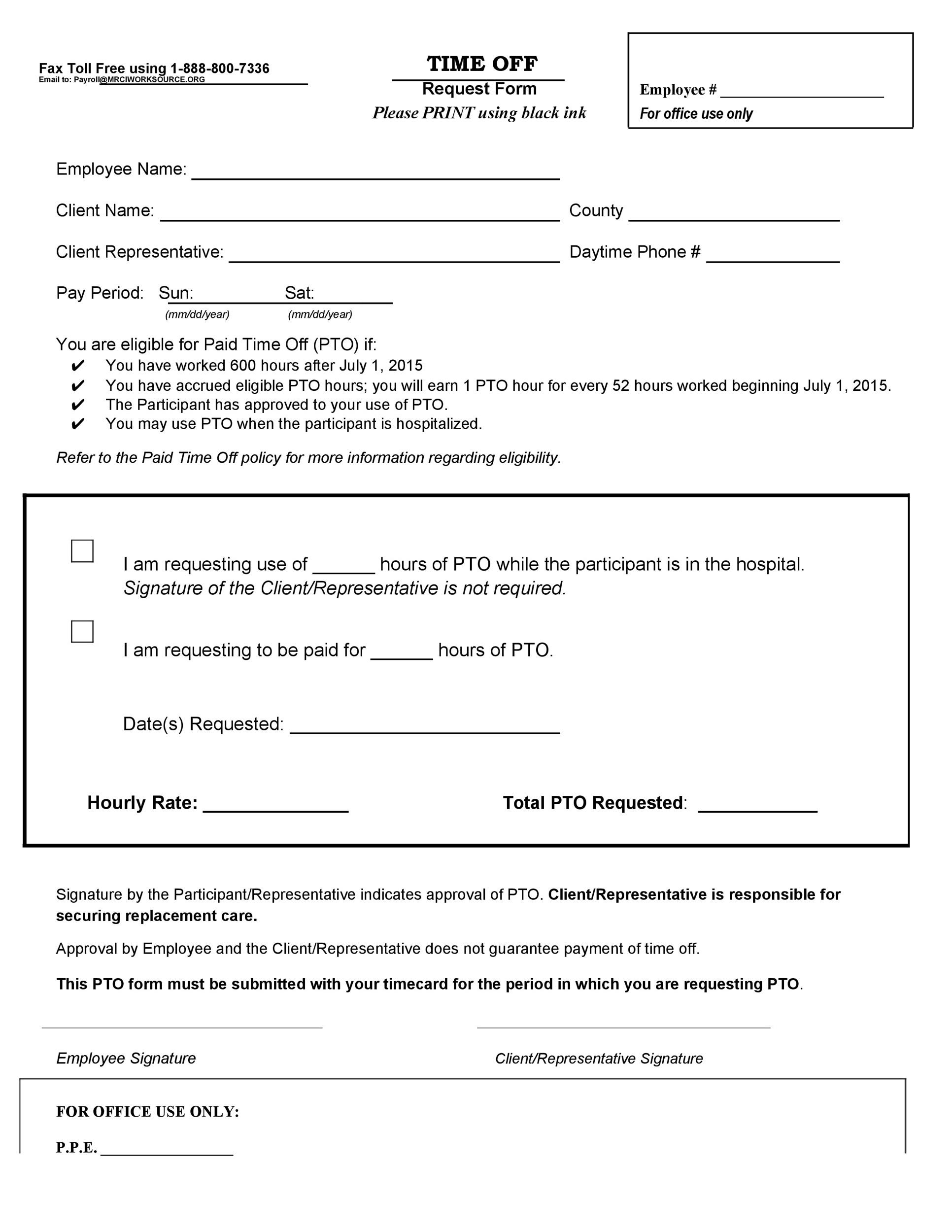 40+ Effective Time Off Request Forms & Templates ᐅ TemplateLab