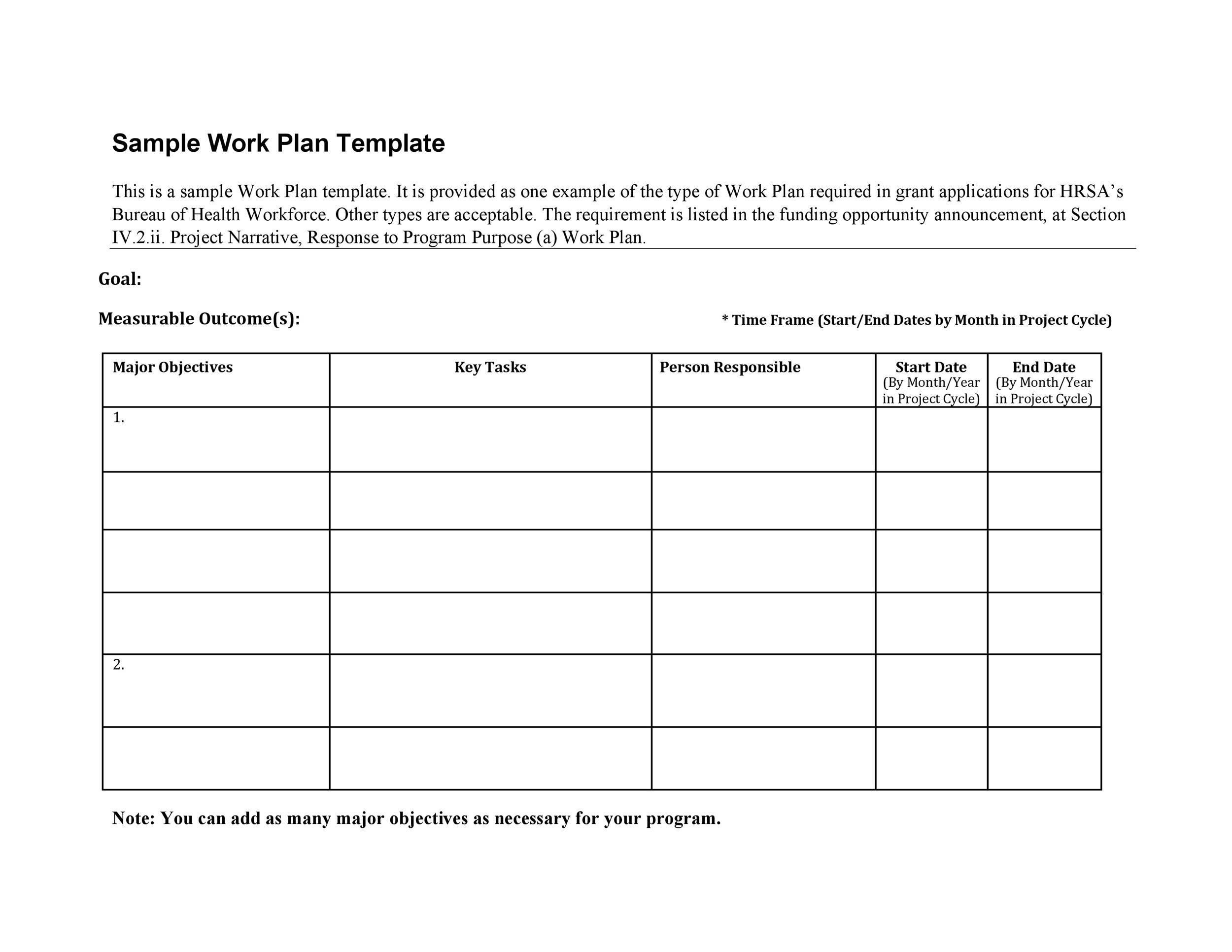 Work Plan 40 Great Templates Samples (Excel / Word) Template Lab