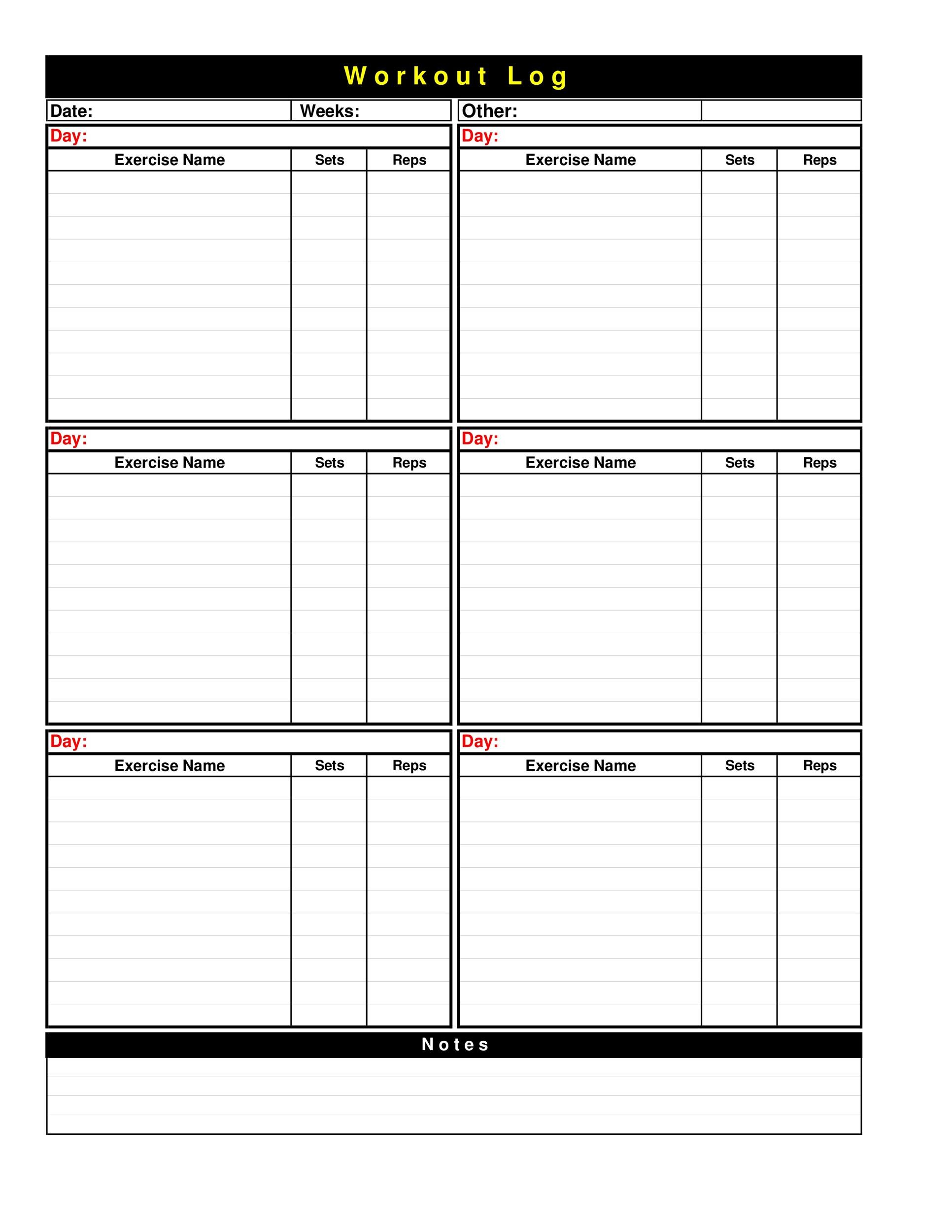 Personal Training Workout Templates