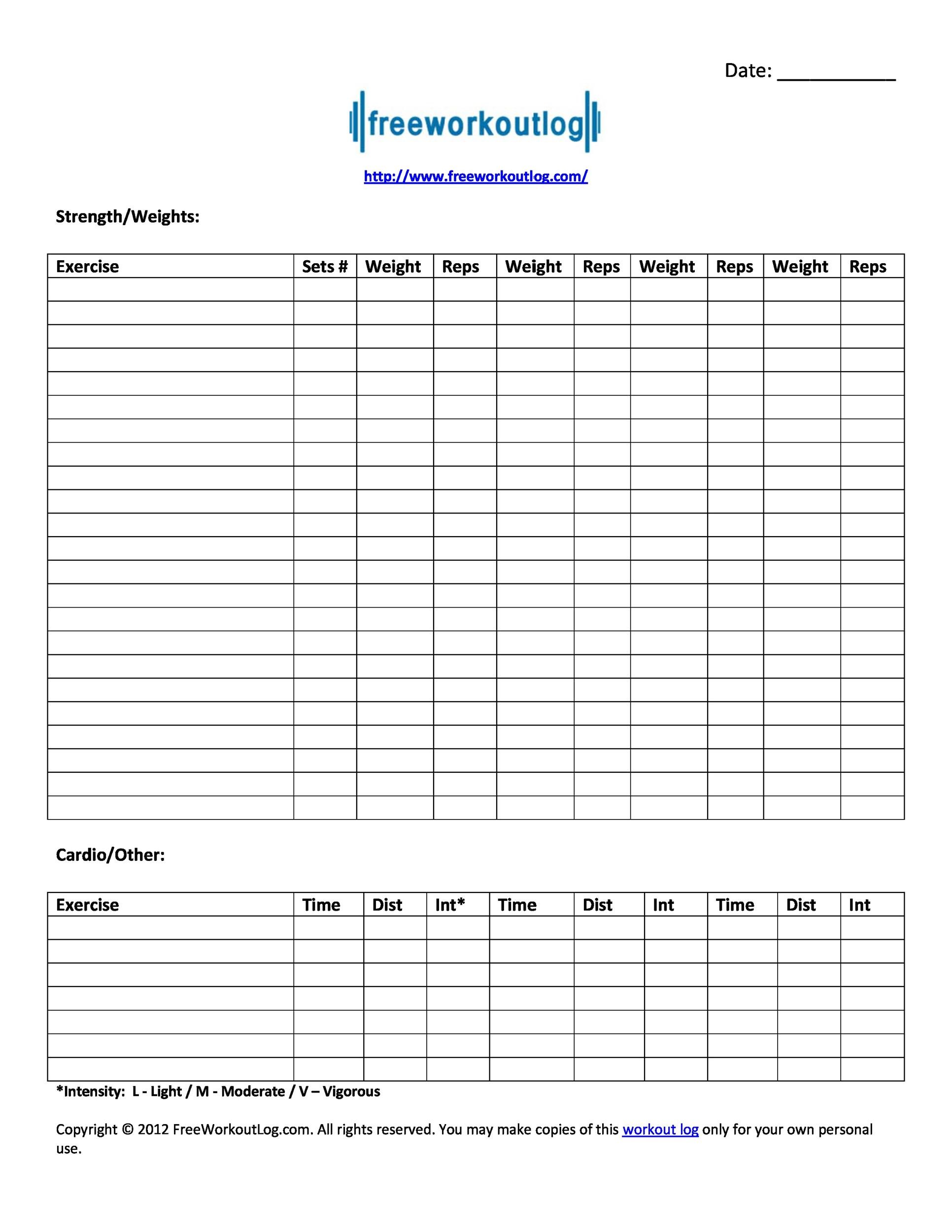 Weight Lifting Percentage Chart Printable