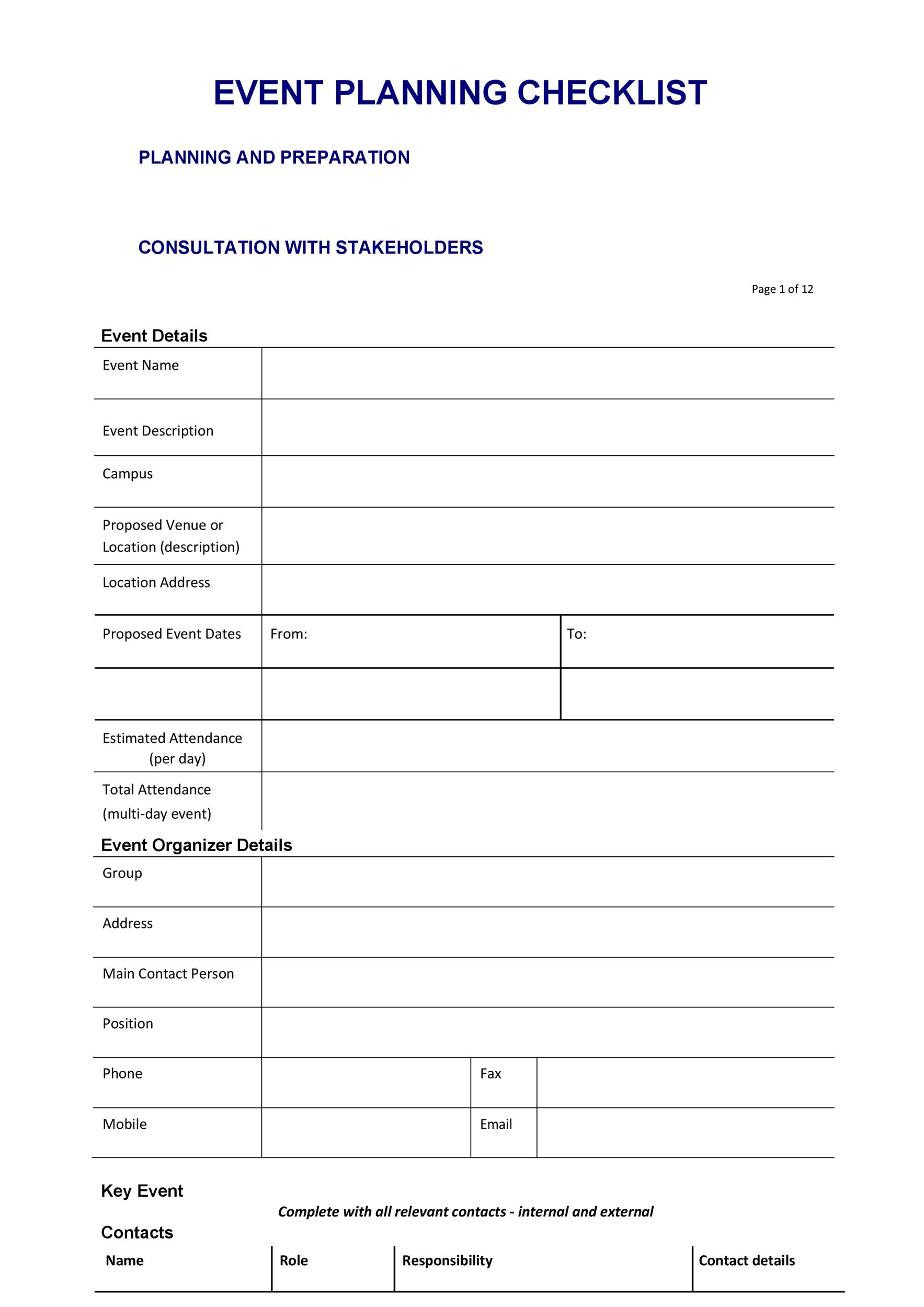 Professional Event Planning Checklist Template