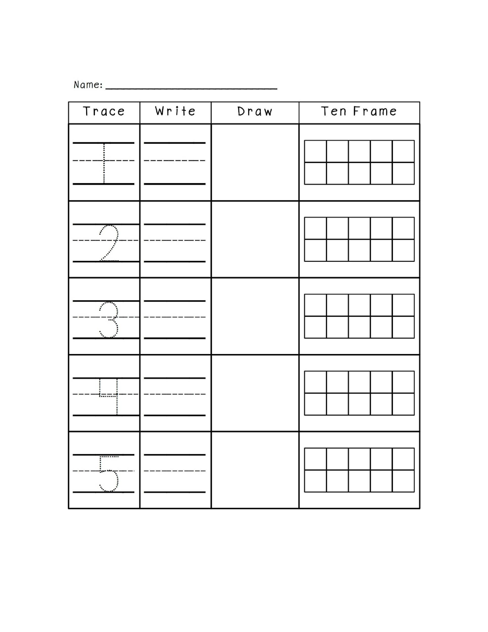 Ten Frame Template