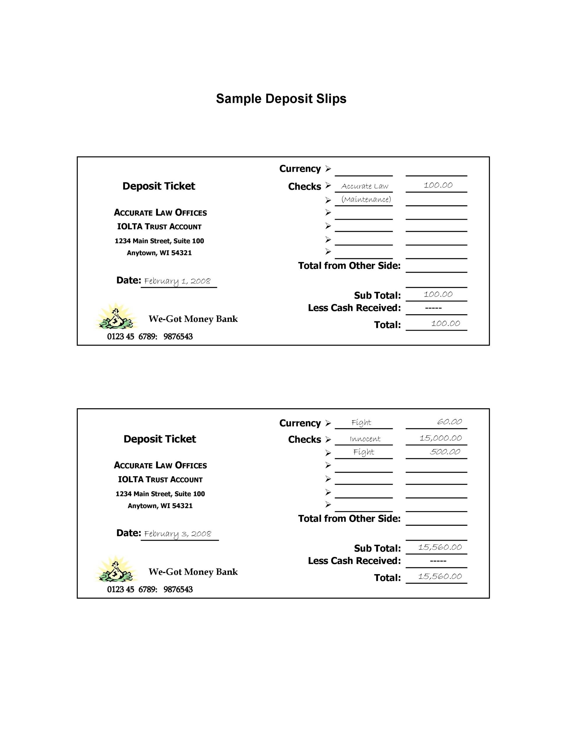 Free Printable Deposit Slips Template For Quickbooks Printable Templates