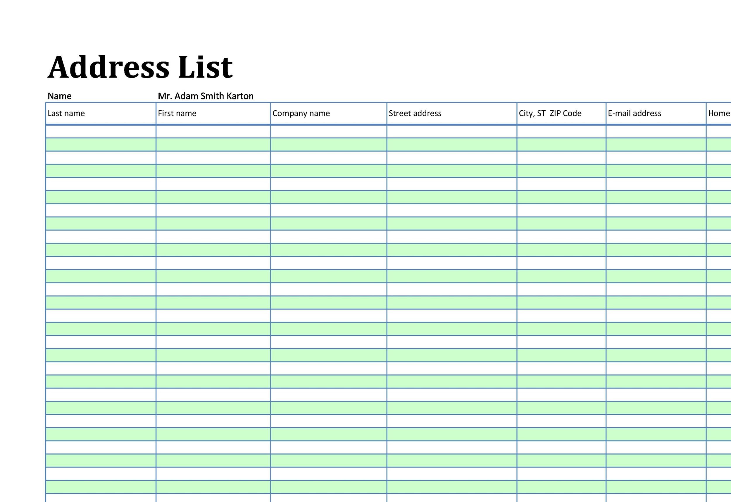 excel-address-list-template