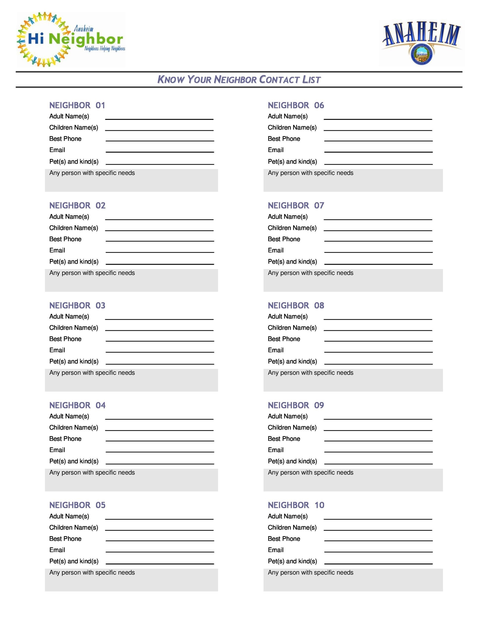 Printable Name Address Phone Number Template Printable Templates Free