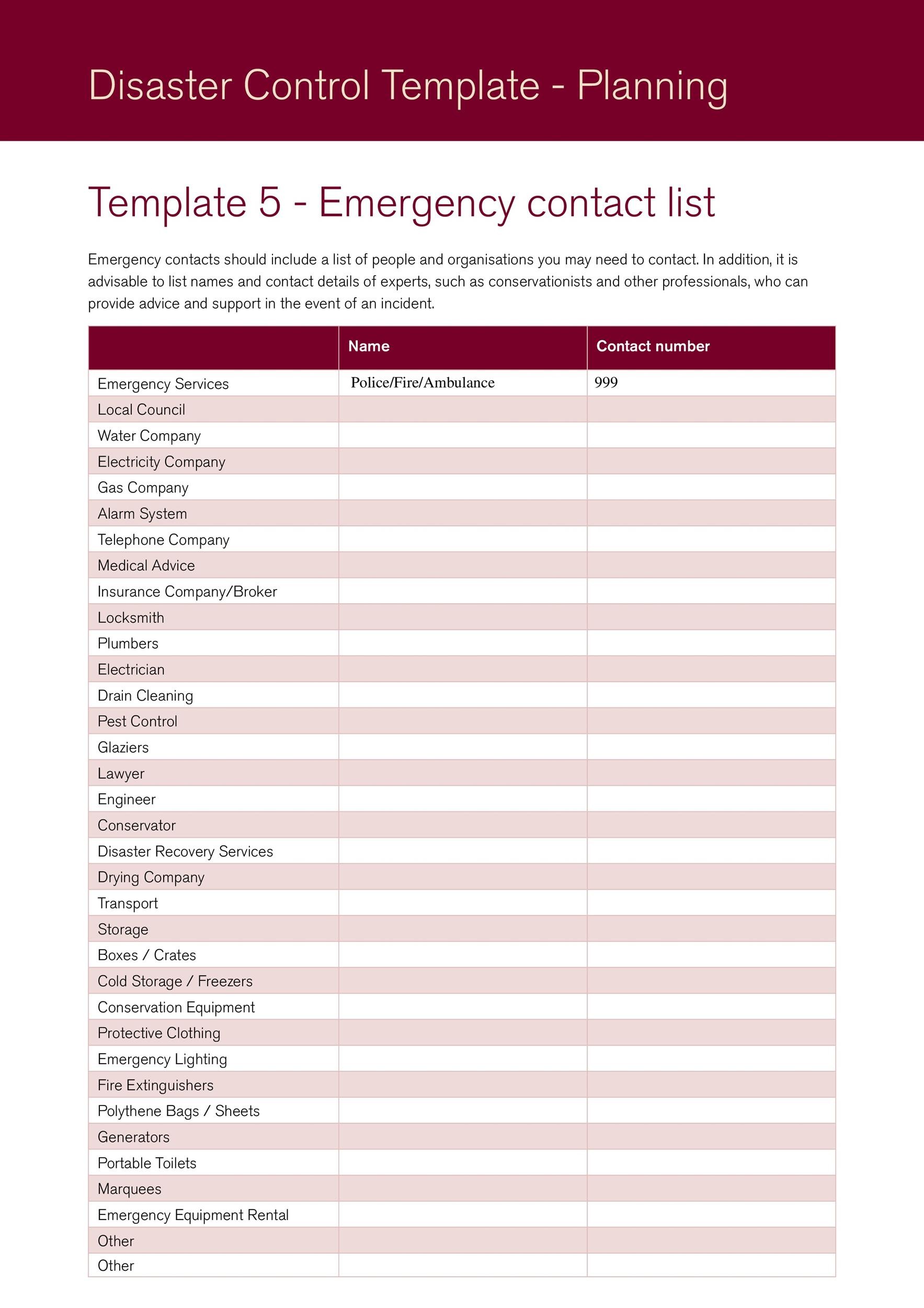 contact list template 42