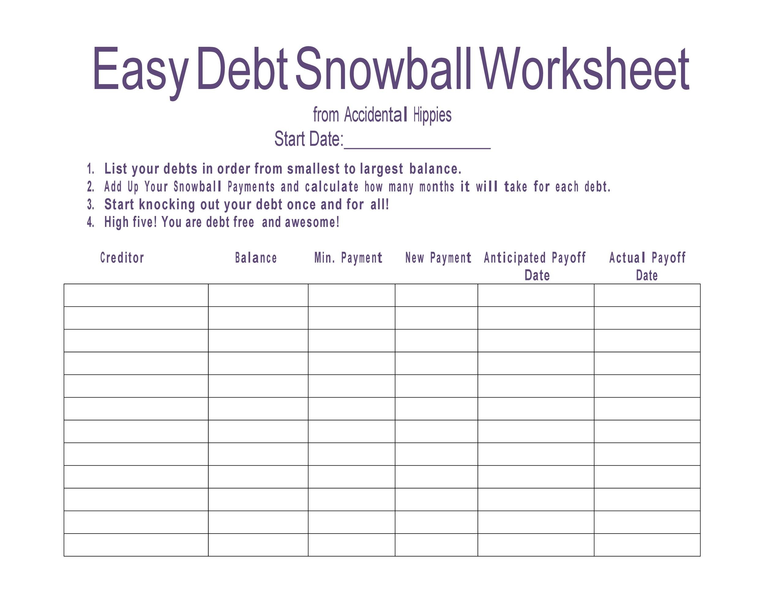 38 Debt Snowball Spreadsheets, Forms & Calculators