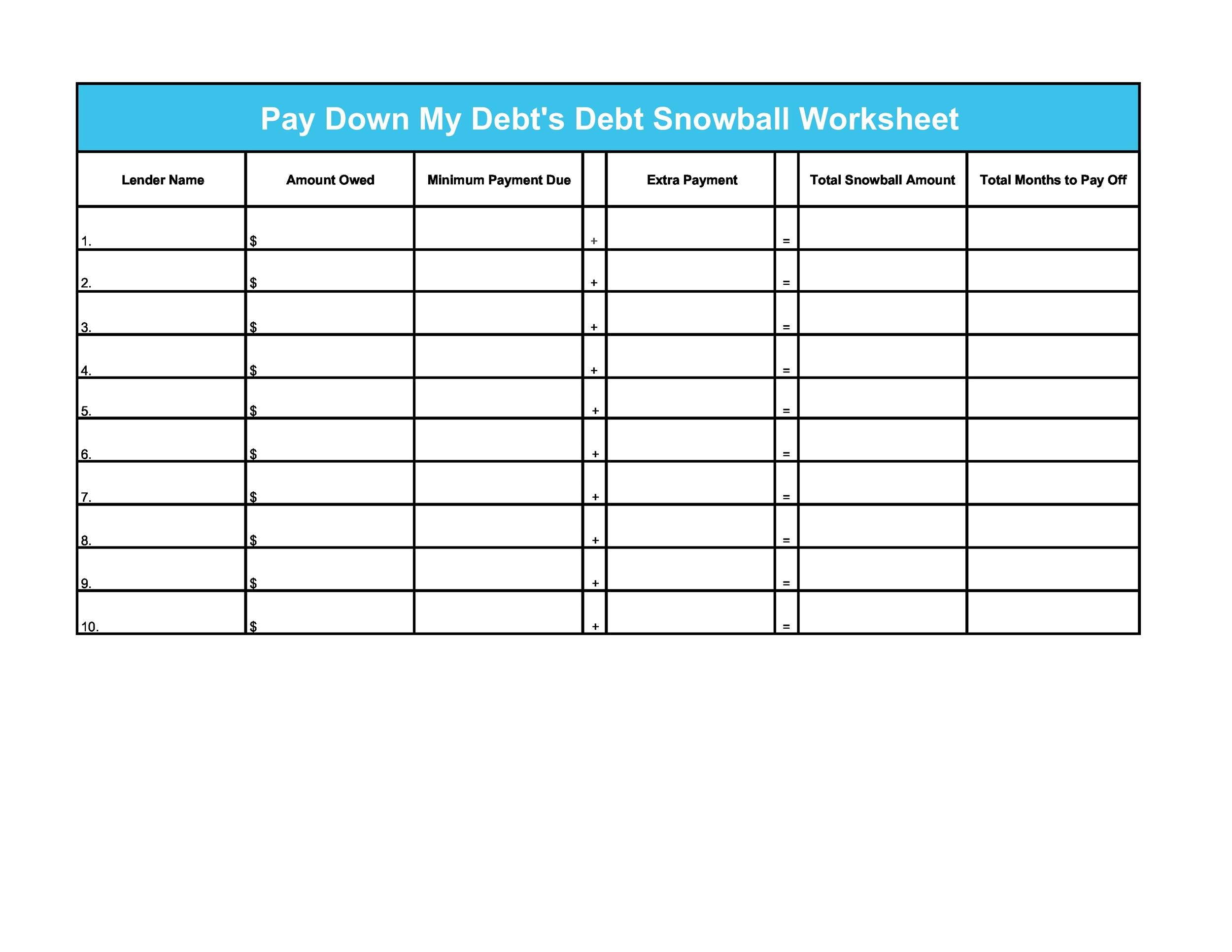 38-debt-snowball-spreadsheets-forms-calculators