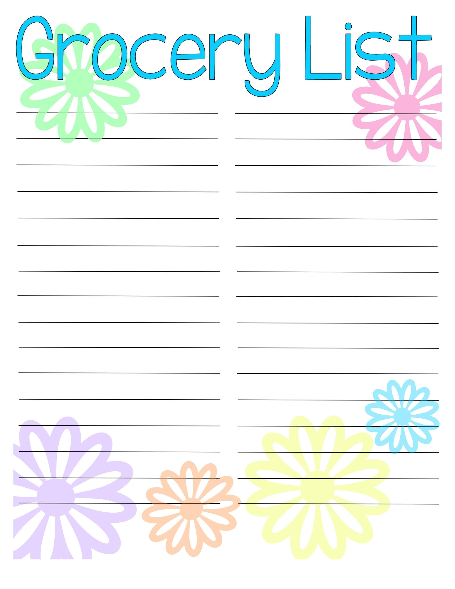 Best Images Of Grocery List Template Printable Amenable Blank